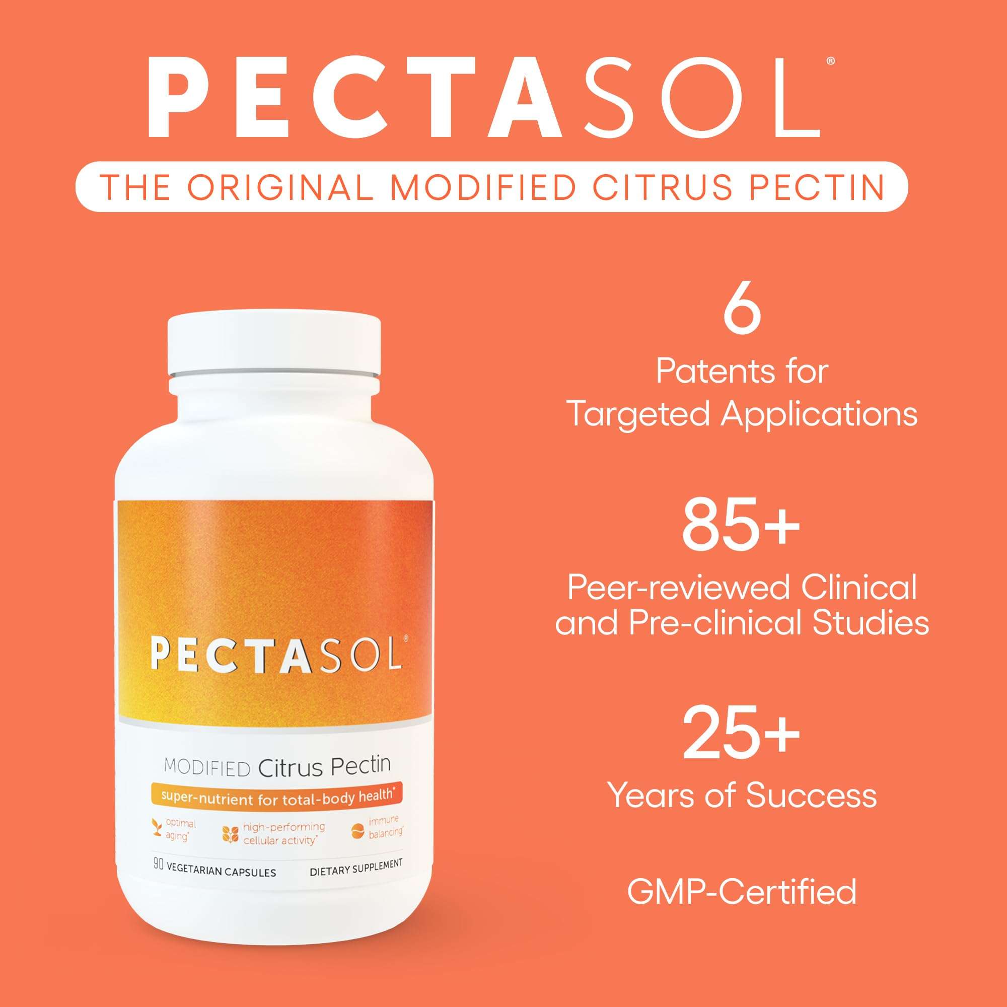 PectaSol Modified Citrus Pectin – 90 Capsules – Total-Body Health Supplement to Support the Heart, Immune System, Inflammation Response & Healthy Aging + Maintain Healthy Galectin-3 Levels 3