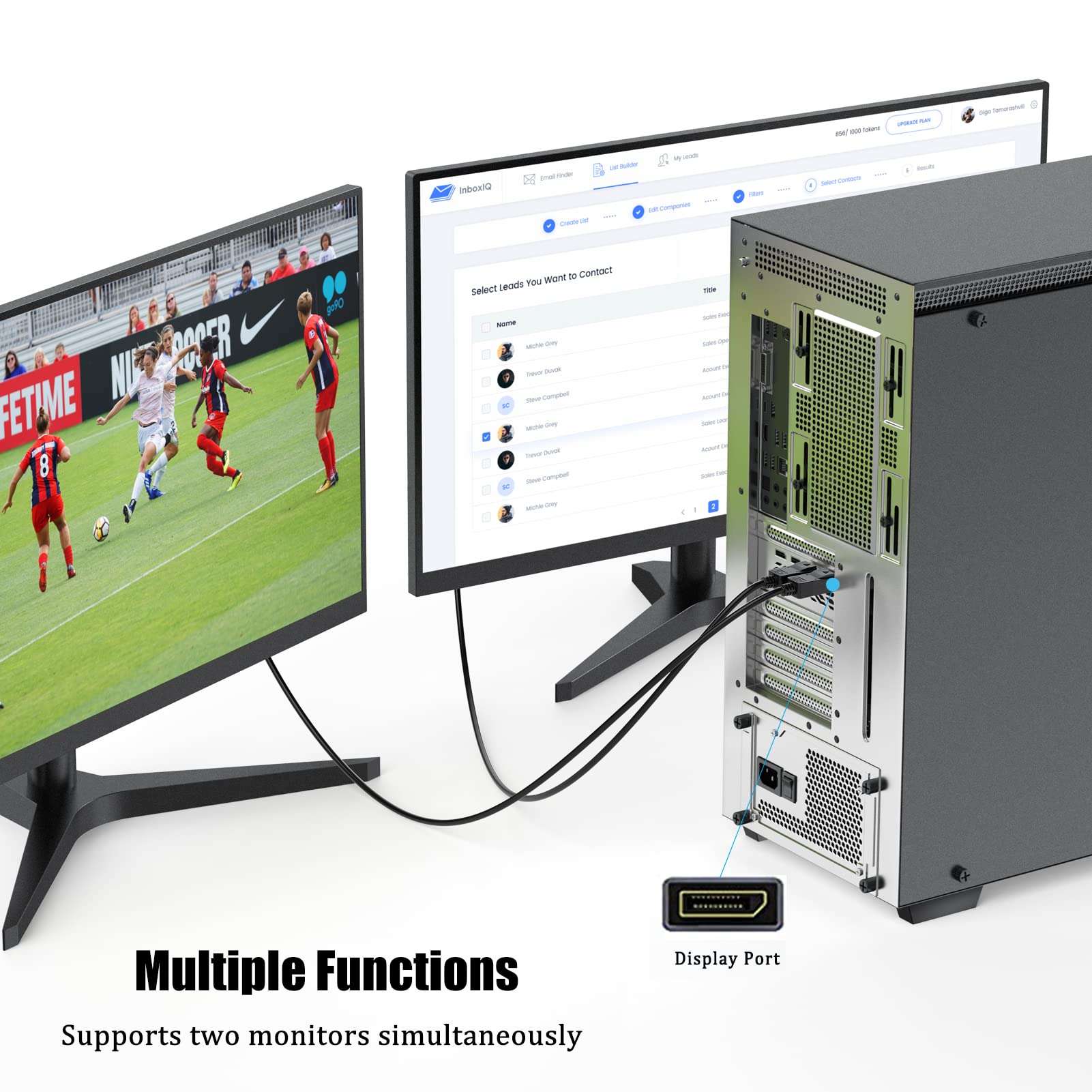 UVOOI DisplayPort (DP) to HDMI Cable 6 Feet 2-Pack, Display Port to HDMI Cable 6FT Male to Male Adapter 1080P@60Hz Support Video and Audio - Gold-Plated 3