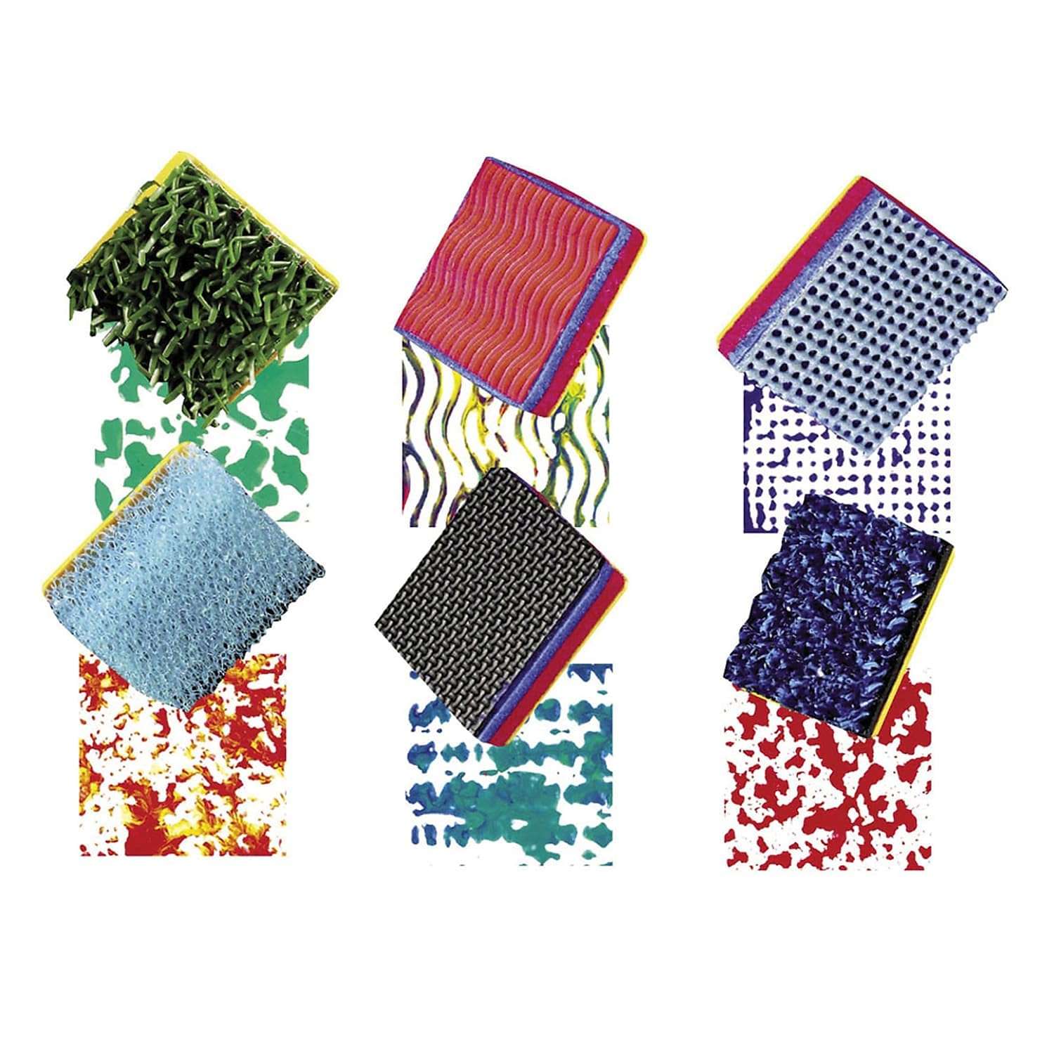 READY 2 LEARN Textured Stampers - Set of 6 - Art Tools for Kids - 3D Tools for Backgrounds, Borders and DIY Projects 2