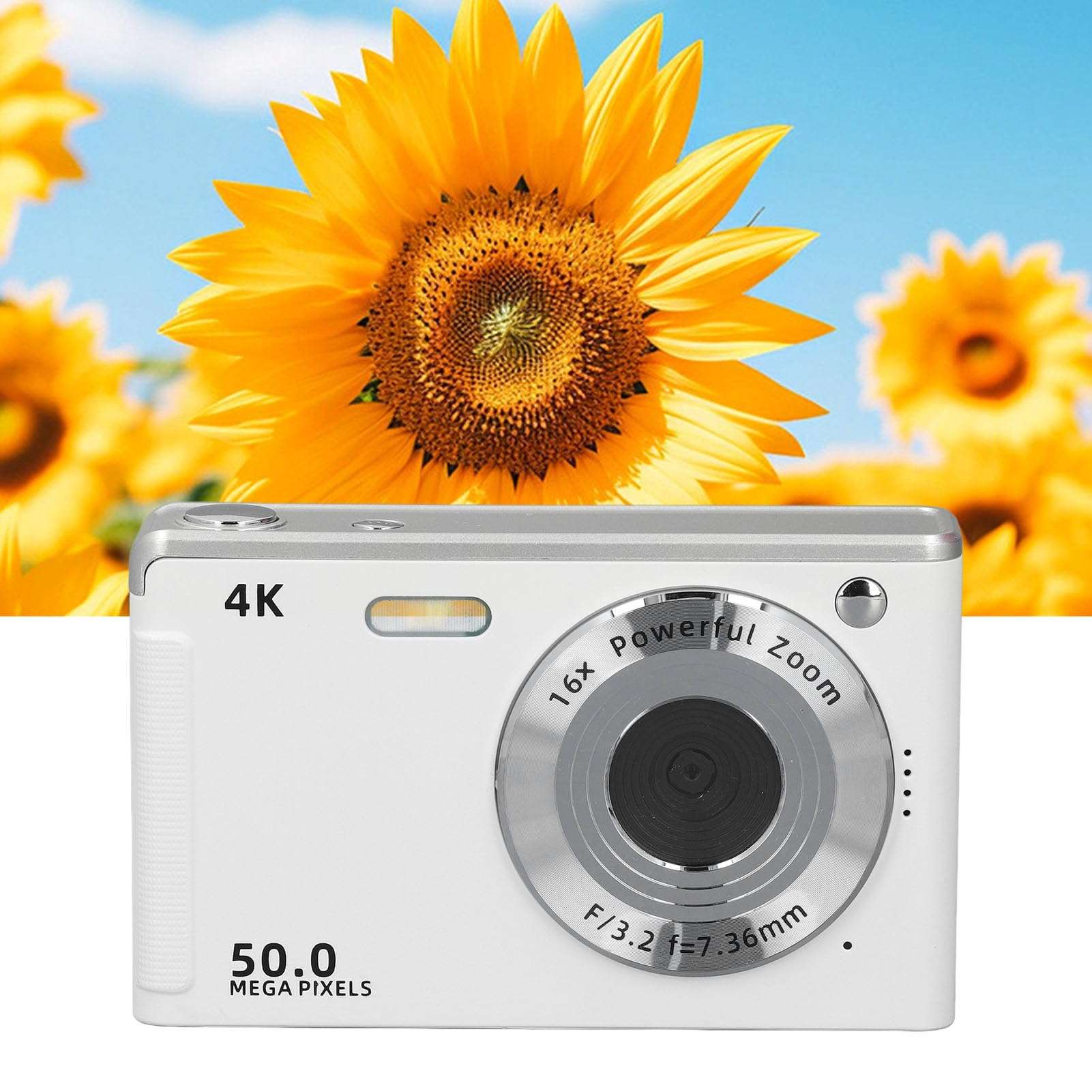 Digital Camera, 4K 50MP Autofocus Kids Camera with 16X Zoom, 2.8 Inch LCD Screen DSLR Camera with Fill Light 6
