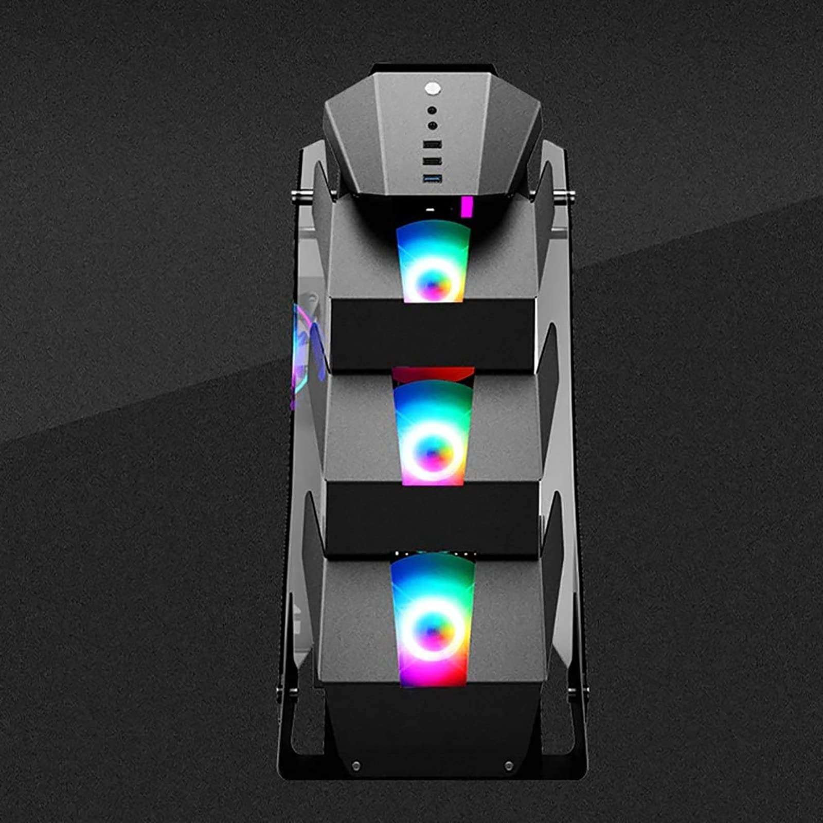 ATX Gaming Case - Micro ATX PC Case/ATX Computer Case- Mid Tower -Tempered Glass - Fan and Water Cooling Support (Color : Black) 3