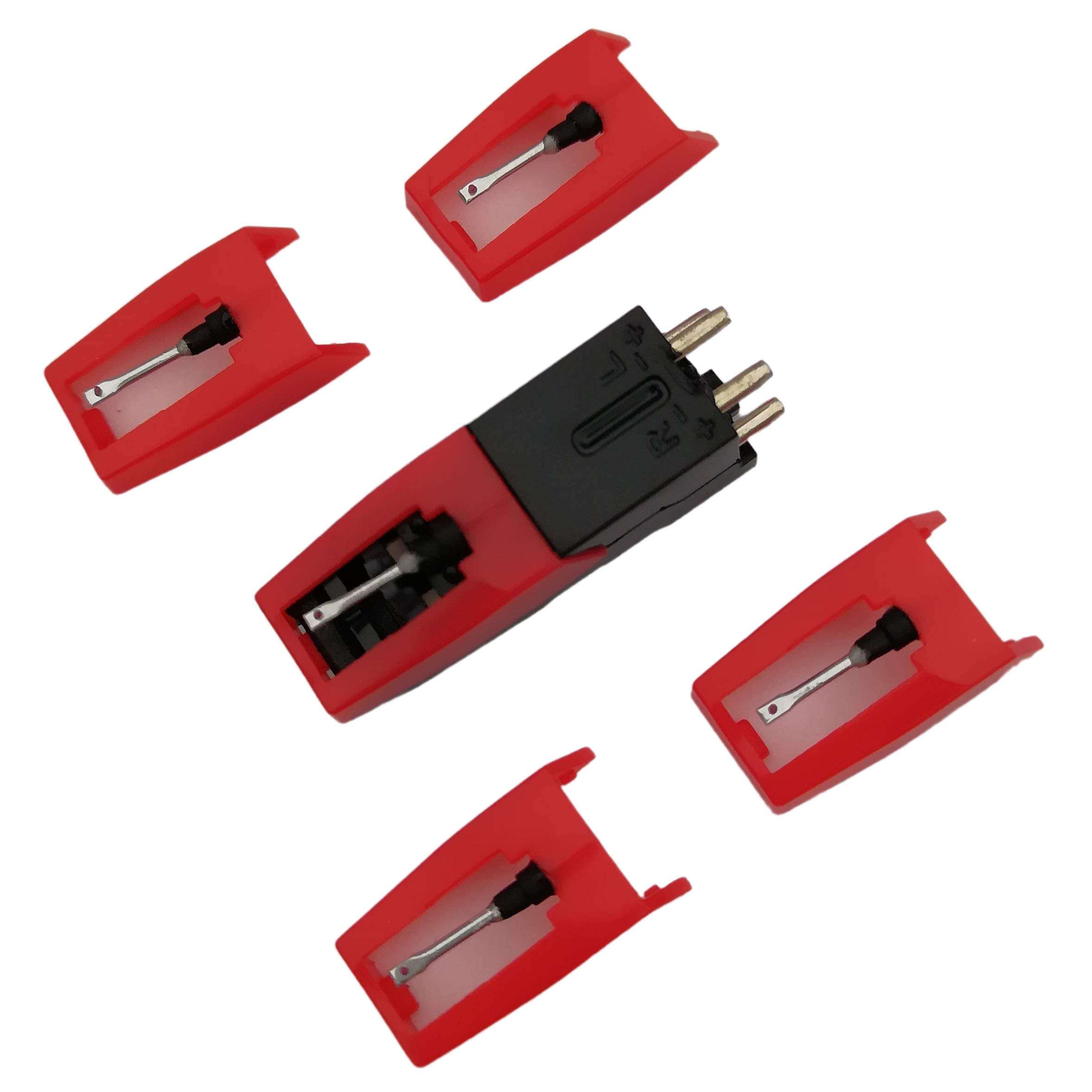 Vinyl LP Record Player Turntable Cartridge With Universal Replacement Stylus Needles for Crosley Ion Jensen Phonograph Record Player,1pcs Turntable Record Player Cartridge & 4pcs Needle Stylus 1