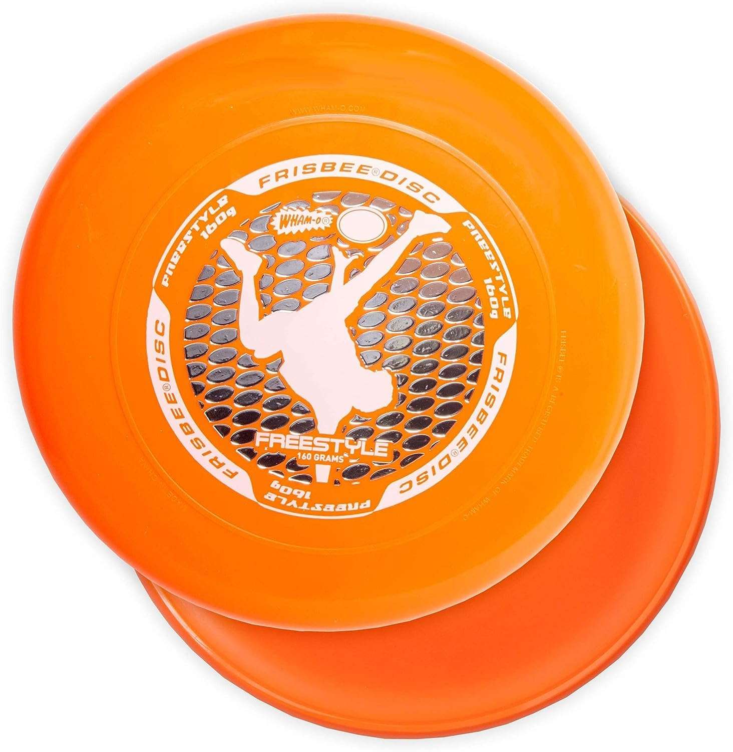 Wham-O Frisbee Freestyle - 160 Grams Sport Disc for Beach, Backyard, Lawn, Park, Camping and More - Great for All Ages (2 Pack (Blue + Orange)) 4