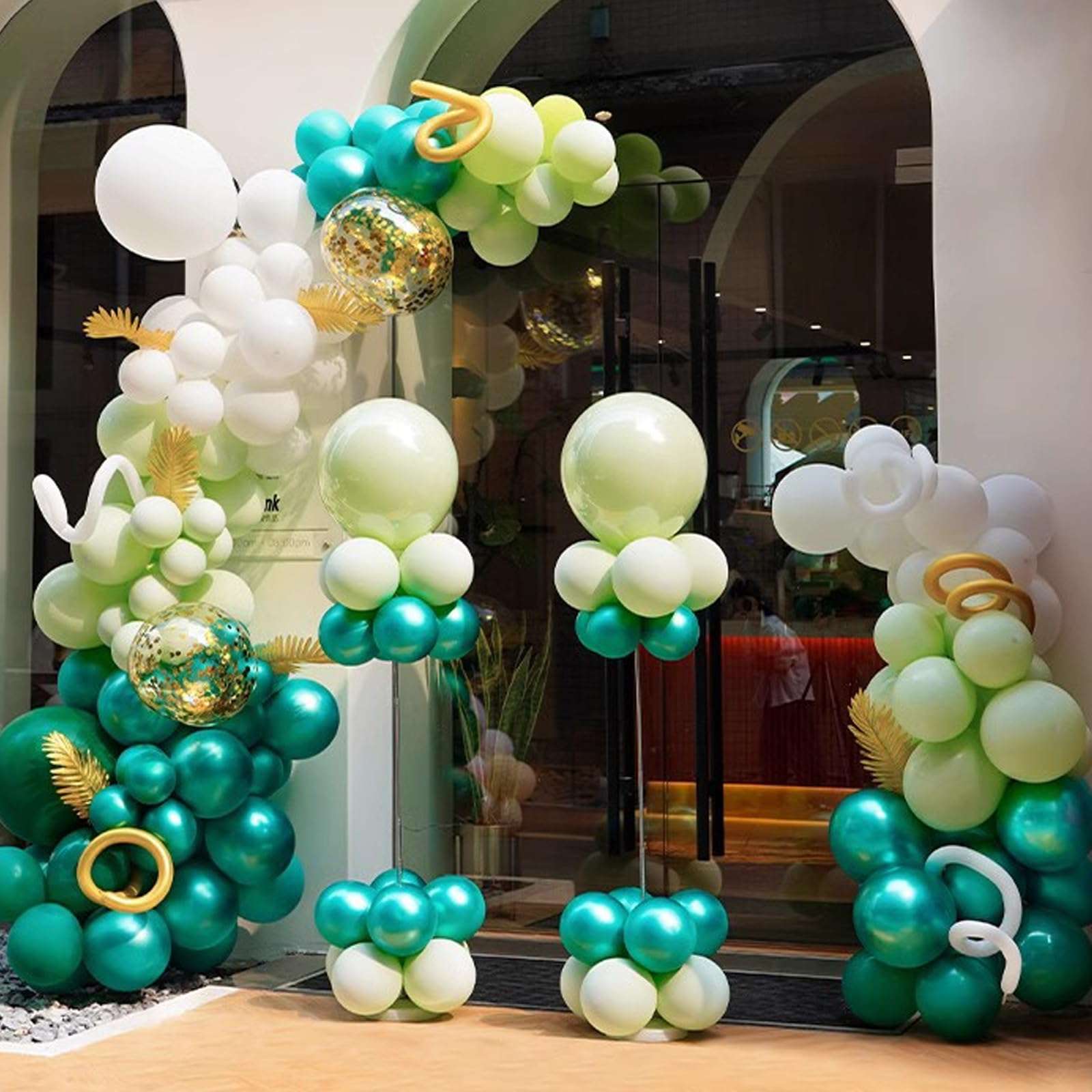 Tsnamay Balloon Arch Kit with Accessories,Free Bending 8.2 and 5 ft Balloon Arch Stand with Base and Manual Pump for Party Holiday Exhibition Decoration 3