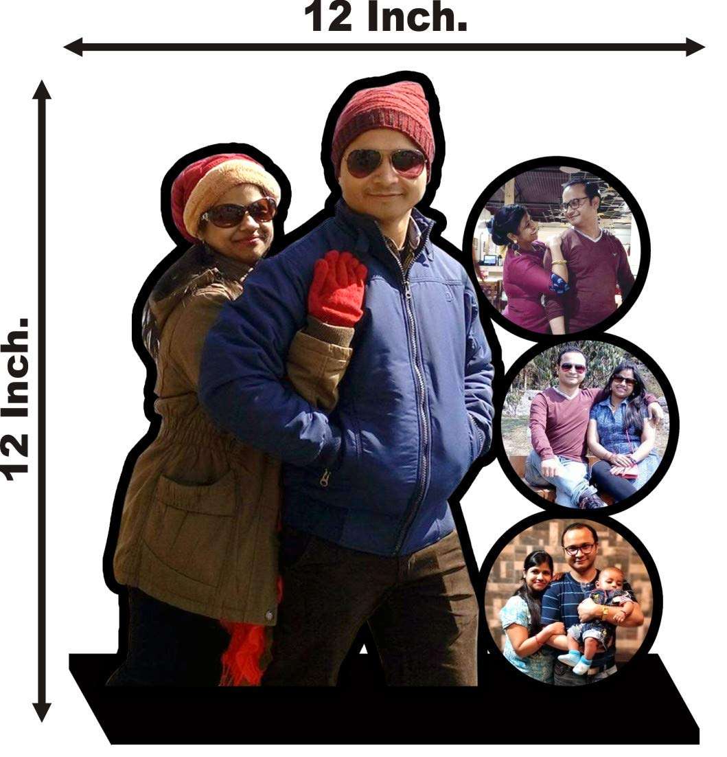 Express-O-Board Personalised Gift Couple Photo Cutout Stand on PVC Board (12 in x 12 in) 2