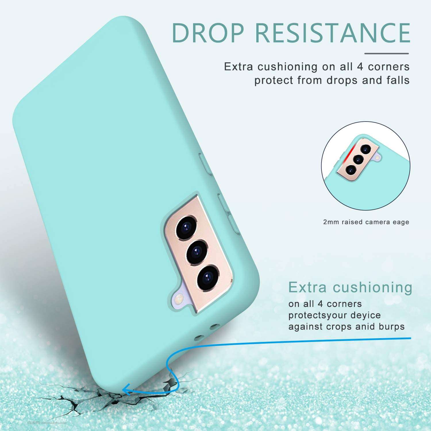 PULEN Samsung Galaxy S30 Plus Case with Screen Protector [1 Pack],Rugged PC Front Cover + Soft Liquid Silicone Non-Slip Back Cover Shockproof Full-Body Protective Case (Green) 3