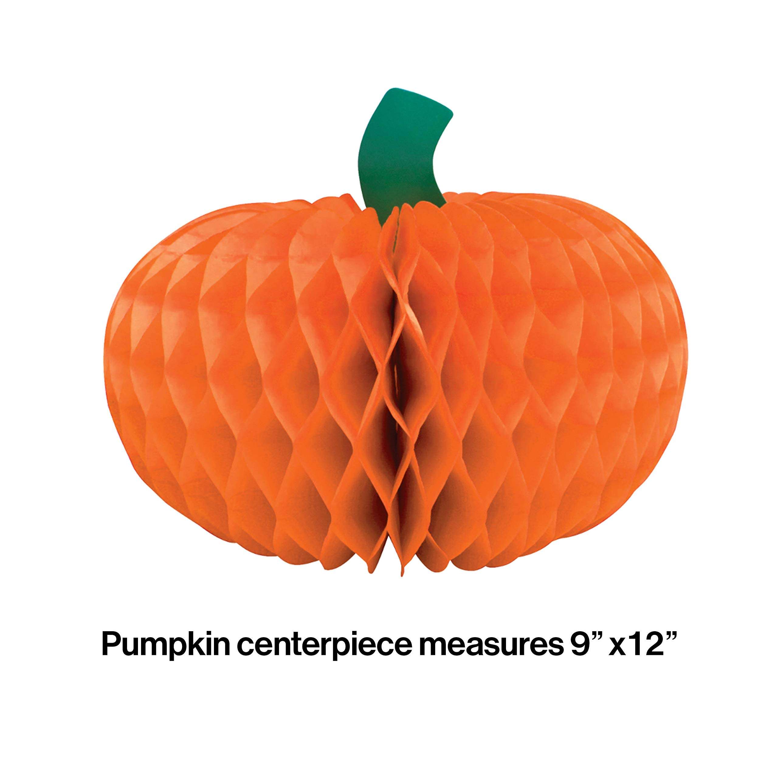 Creative Converting 12" Pumpkin Honeycomb Centerpiece Party Supplies, Multicolor 2