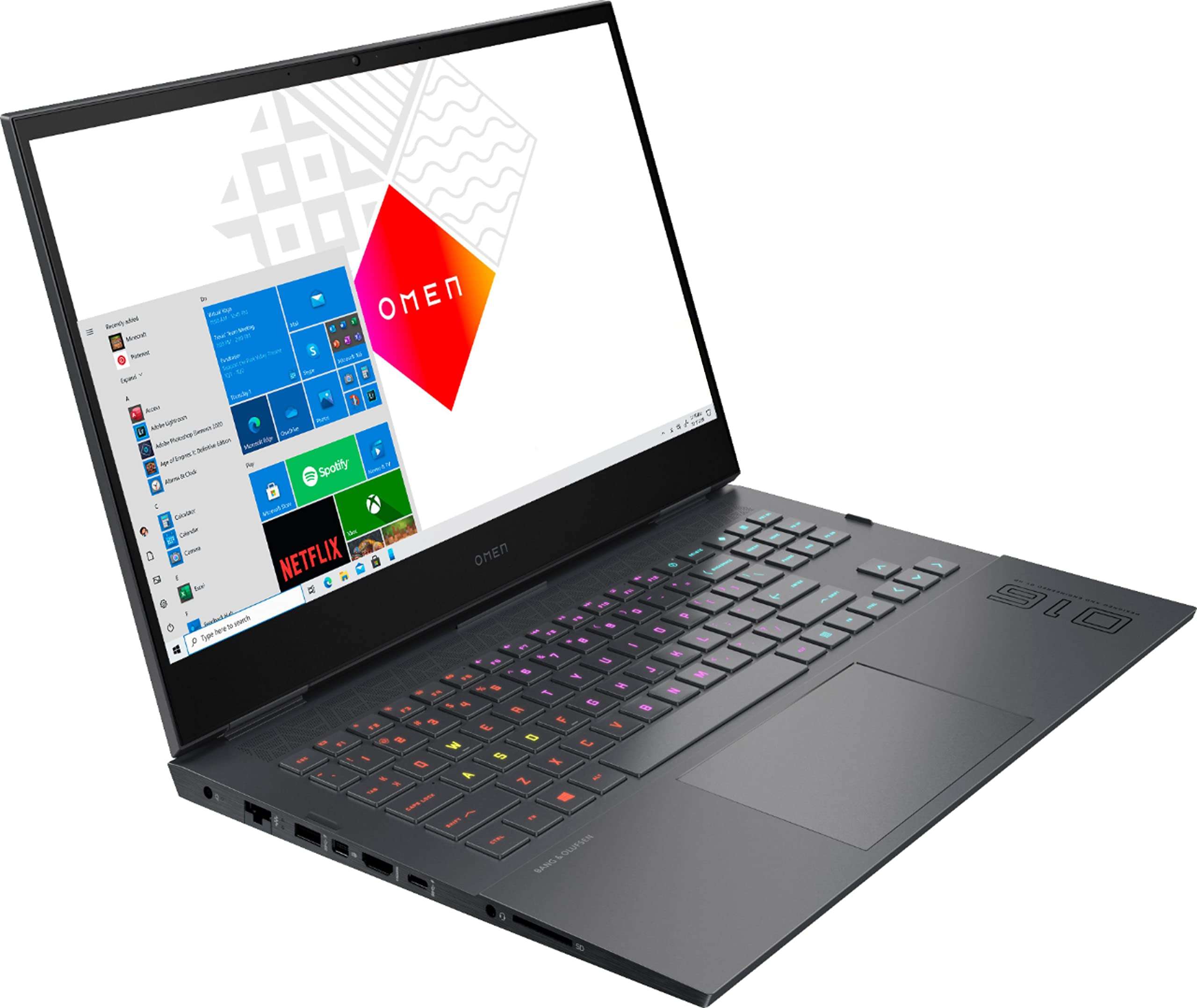 HP OMEN 16 Gaming & Entertainment Laptop (AMD Ryzen 7 5800H 8-Core, 16GB RAM, 512GB m.2 SATA SSD, GeForce RTX 3050 Ti, Win 11 Home) with MS 365 Personal, Hub 3