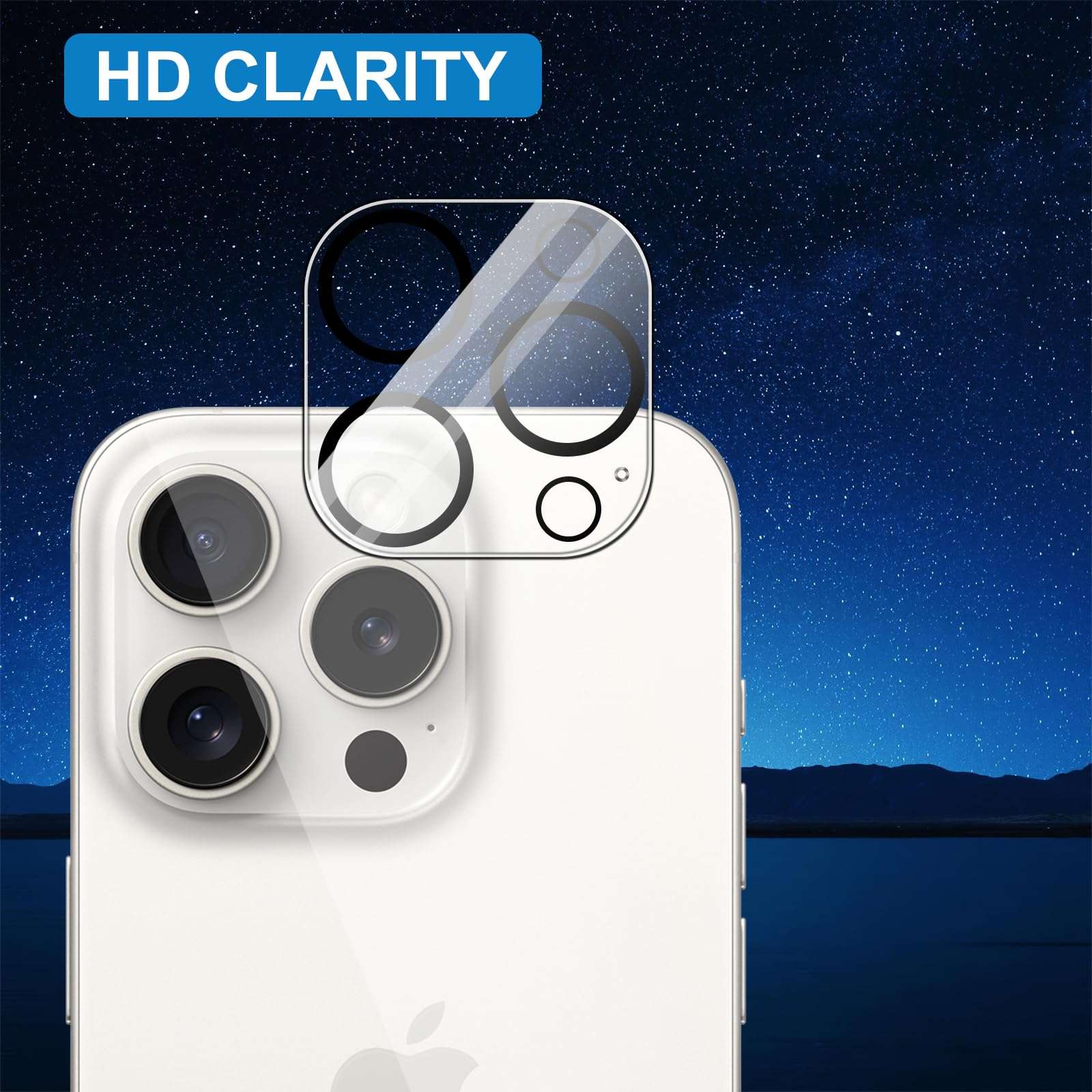 GLIMALL 3 Pack Screen Protector for iPhone 15 pro with 3 Pack Camera Lens Covers, HD Tempered Glass, 9H Hardness, Full Coverage, Scratch-Resistant, Waterproof, Bubble-Free 6