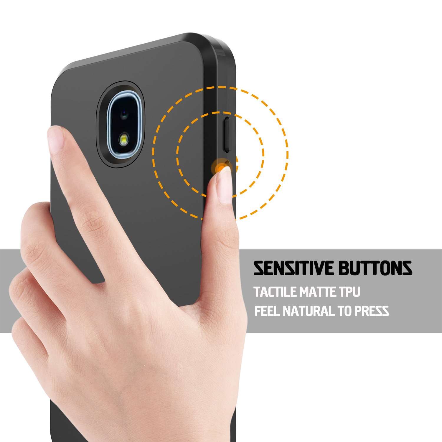 AMENQ Galaxy J3 Achieve Case, Galaxy J3 Star Case, Galaxy J3 2018 Case, Galaxy J3 Eclipse 2 Case 3 in 1 Hybrid Heavy Duty Shockproof Hard PC and TPU Bumper Protective Armor Phone Cover (Black) 3