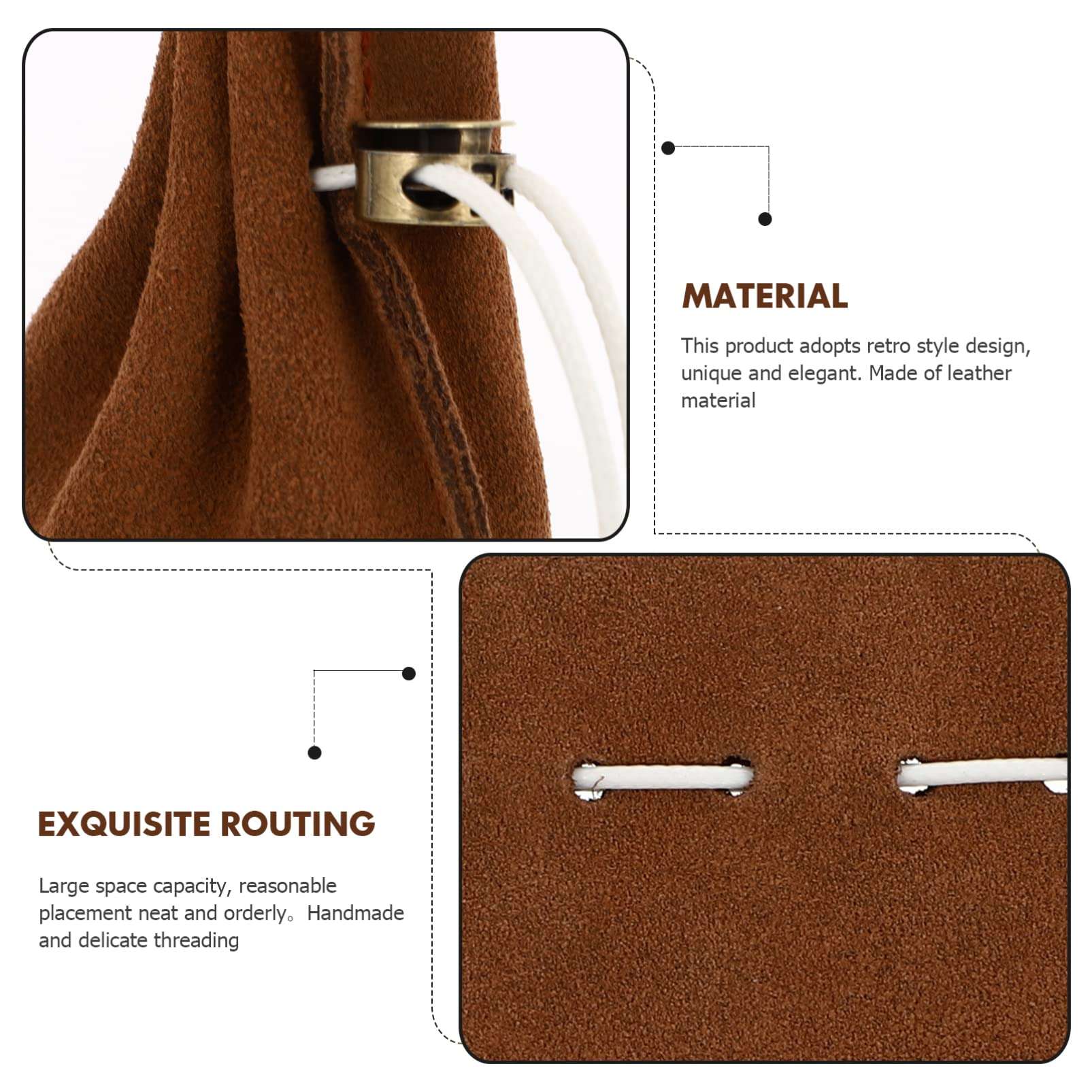 KESYOO Leather Drawstring Pouch Small Mini Retro Corn Purse Christmas Gift Wrapping Bags for Jewelry Storage Gift Wrapping Chocolate 6