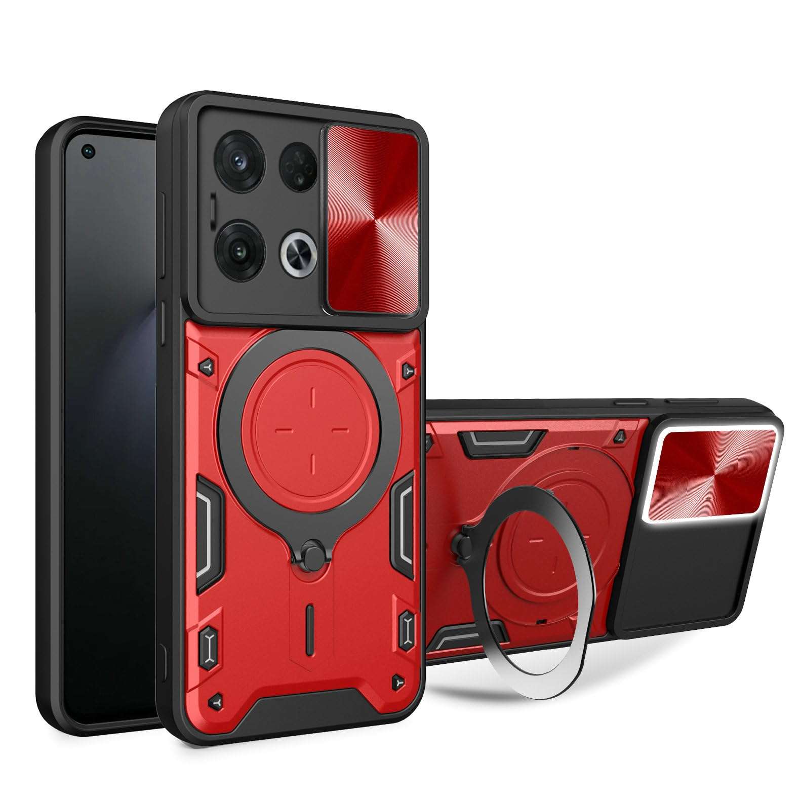 Kukoufey Compatible with Honor X8a 5G Case,Compatible with Honor 70 Lite RBN-NX1 Case,with Slide Camera Lens Cover Compatible with Honor X8 5G VNE-N41 / X6 4G VNE-LX1 VNE-LX2 VNE-LX3 Case Red 1