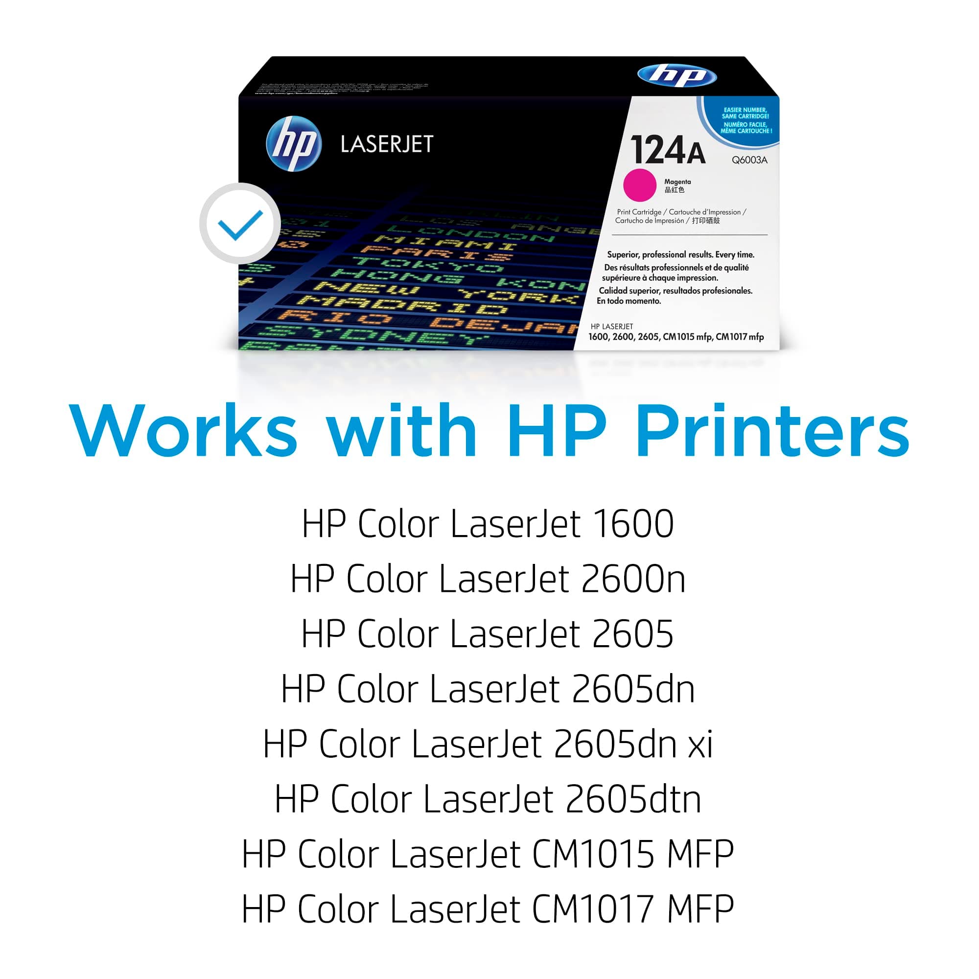 HP Original 124A Magenta Toner Cartridge | Works with Color LaserJet 1600, 2600, 2605 Series, Color LaserJet MFP CM1015, CM1017 Series | Q6003A 2