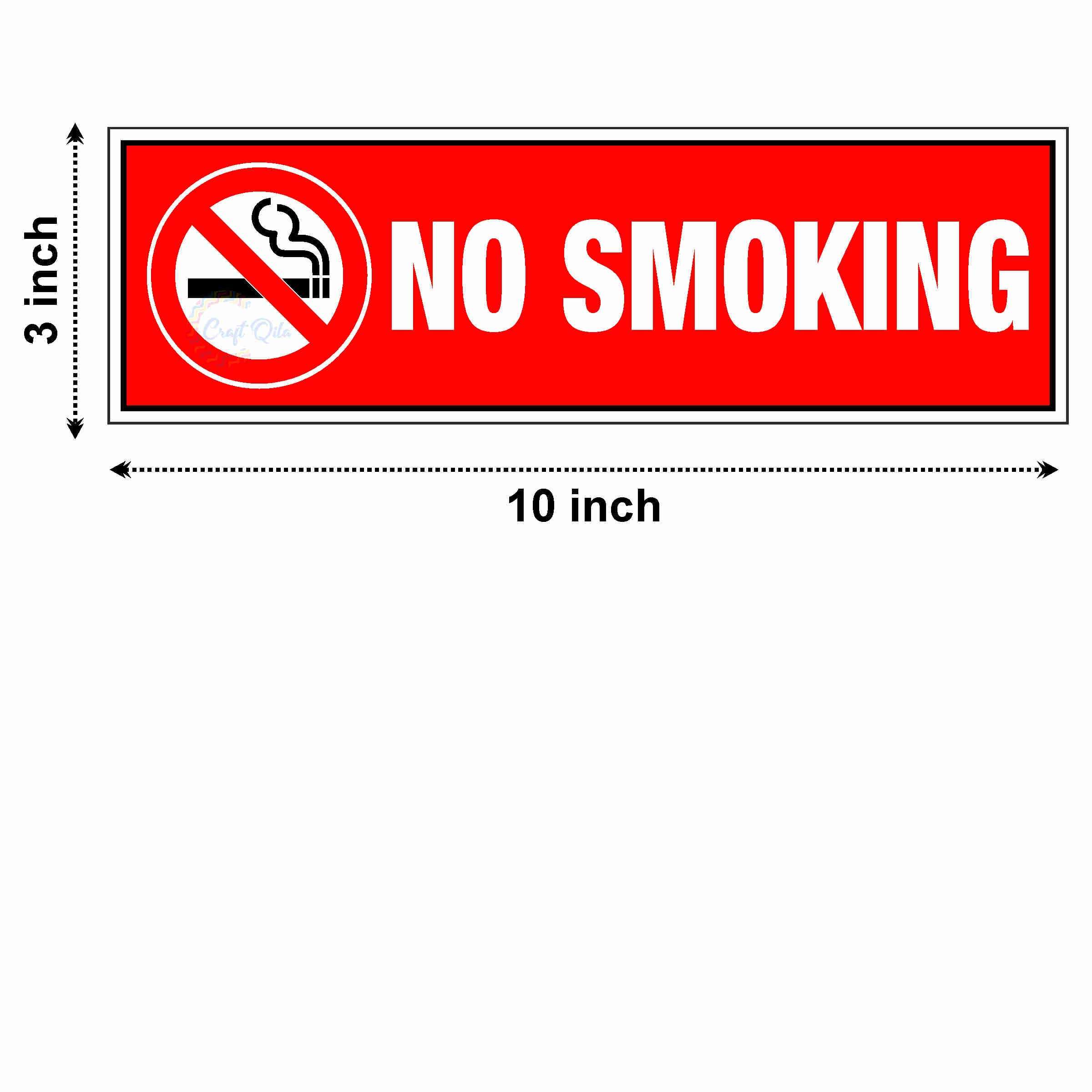Craft Qila -GI No Smoking Plate (Pack of 2) Safety & Warning Sign Board (3x10 Inch) 3