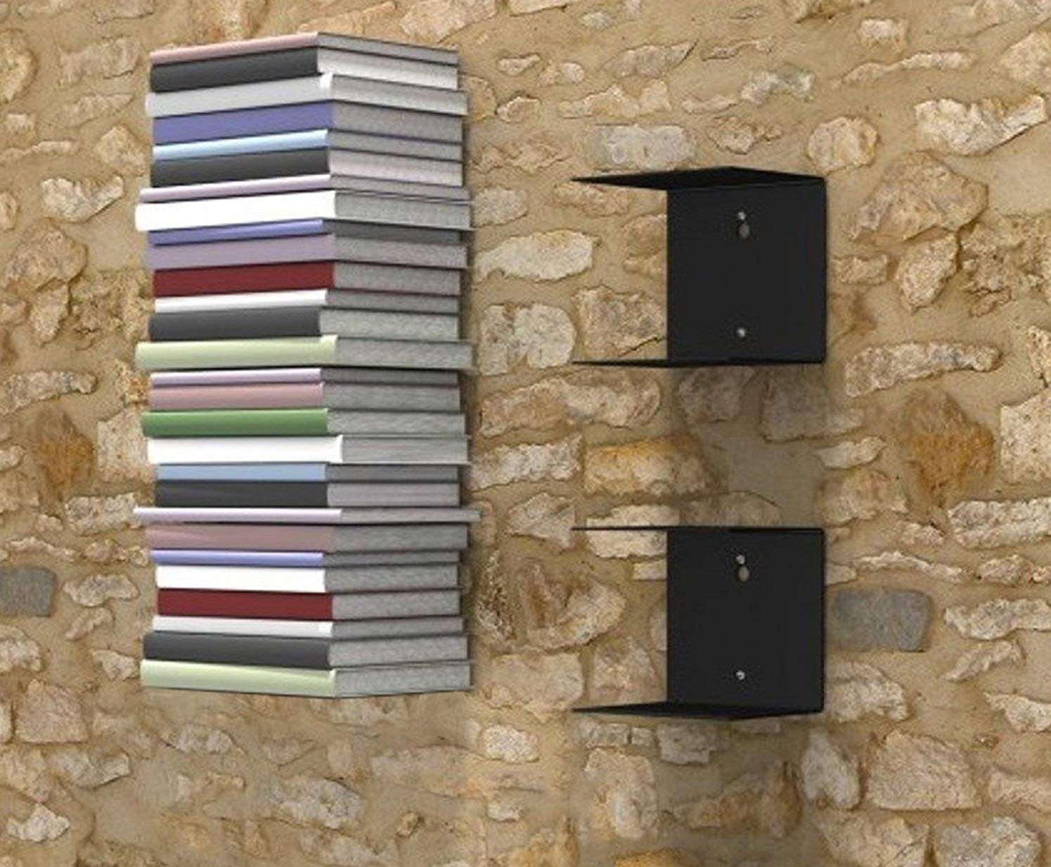 INDIAN DECOR Invisible Metal Shelf for Living Room (Black) - Pack Of 2