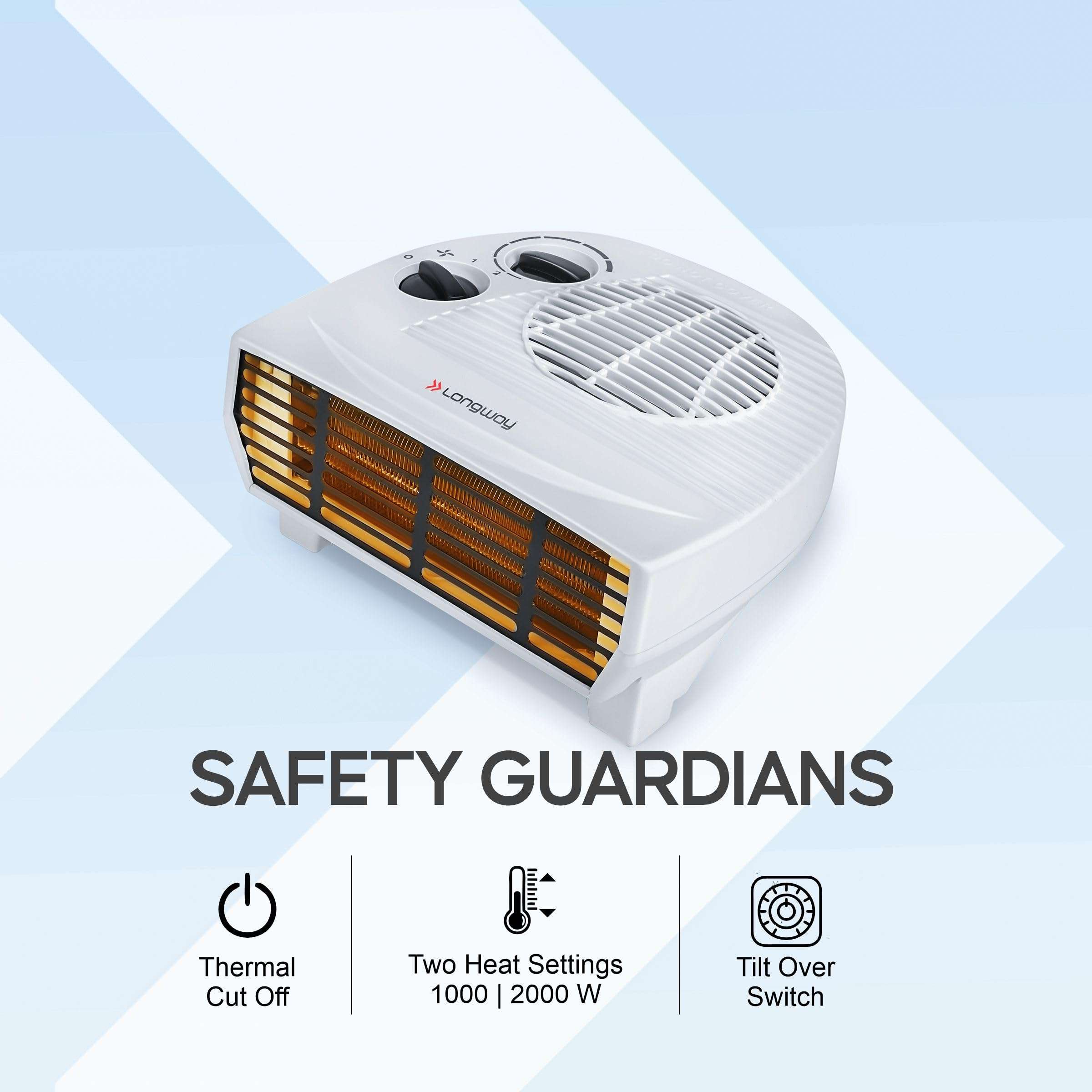 Longway Magma 2000/1000 W Fan Room Heater with ISI Approved (White) 5