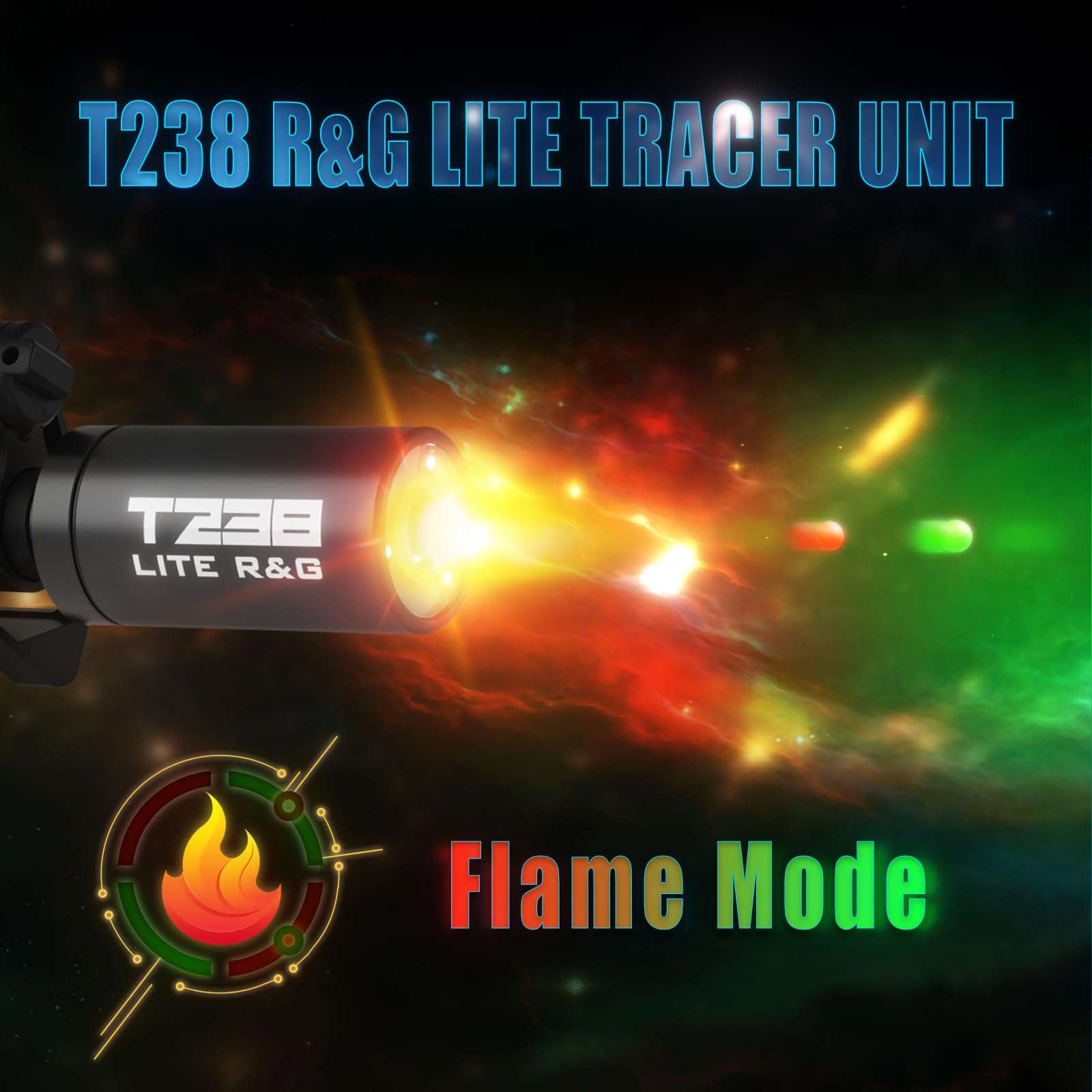 T238-LITE R&G Airsoft Tracer Unit, Spitfire Tactical Muzzle Flash Simulator for Airsoft Green Tracer BBS/Gel Balls with14mm CCW Threaded Interface 6