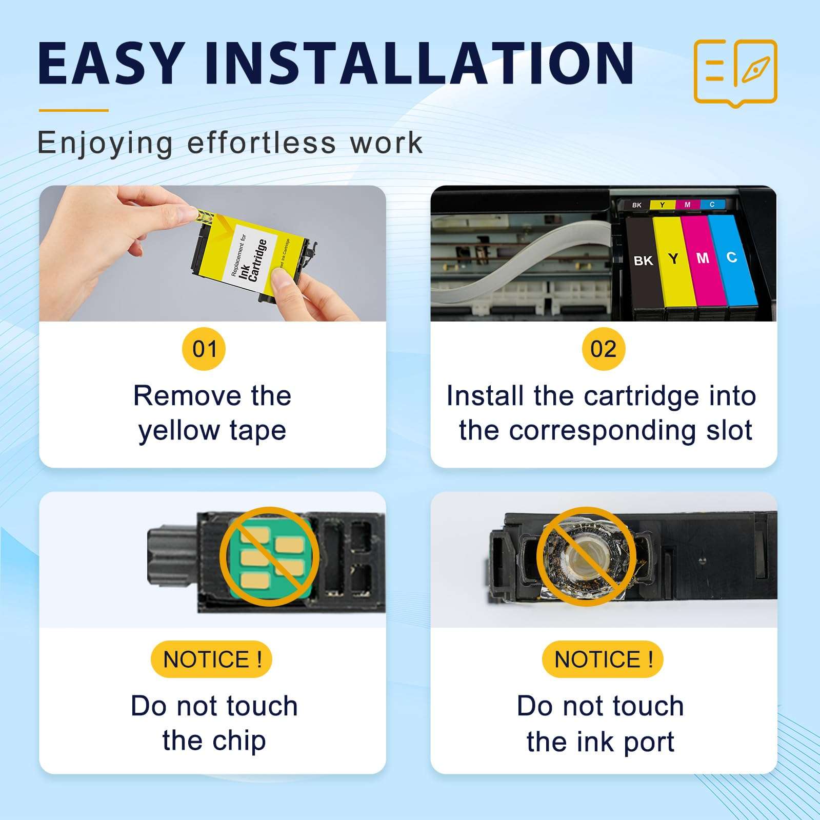 myCartridge 220XL Ink Cartridges Remanufactured for Epson 220 Ink Cartridges T220 T220XL Replacement for Epson 2760 Ink Compatible with WF-2630 WF-2650 WF-2750 WF-2760 XP-320 XP-420,4-Pack(BK/C/M/Y) 4