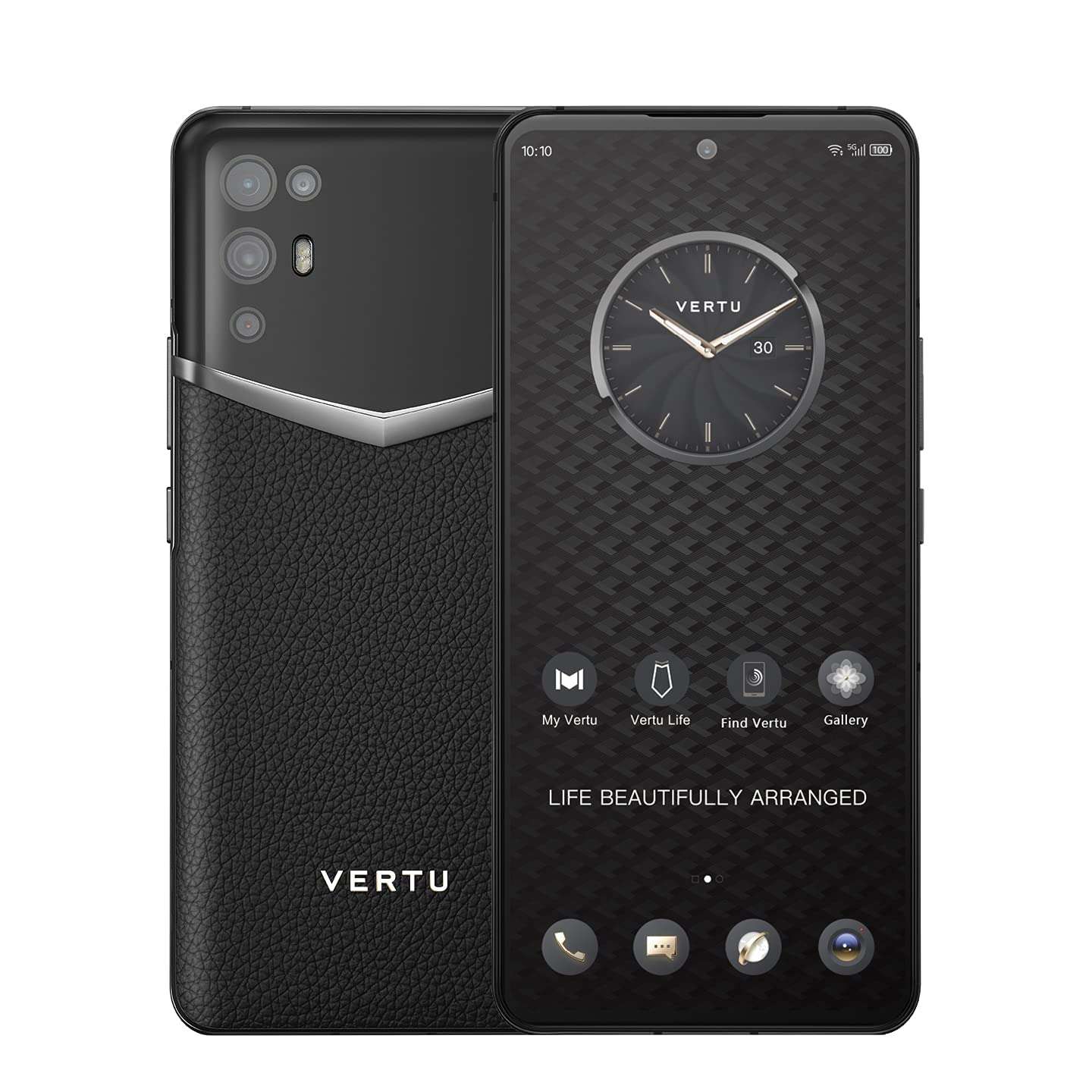 Vertu iVERTU 5G Unlocked Android Smartphone, Calf Leather Craft (Black)