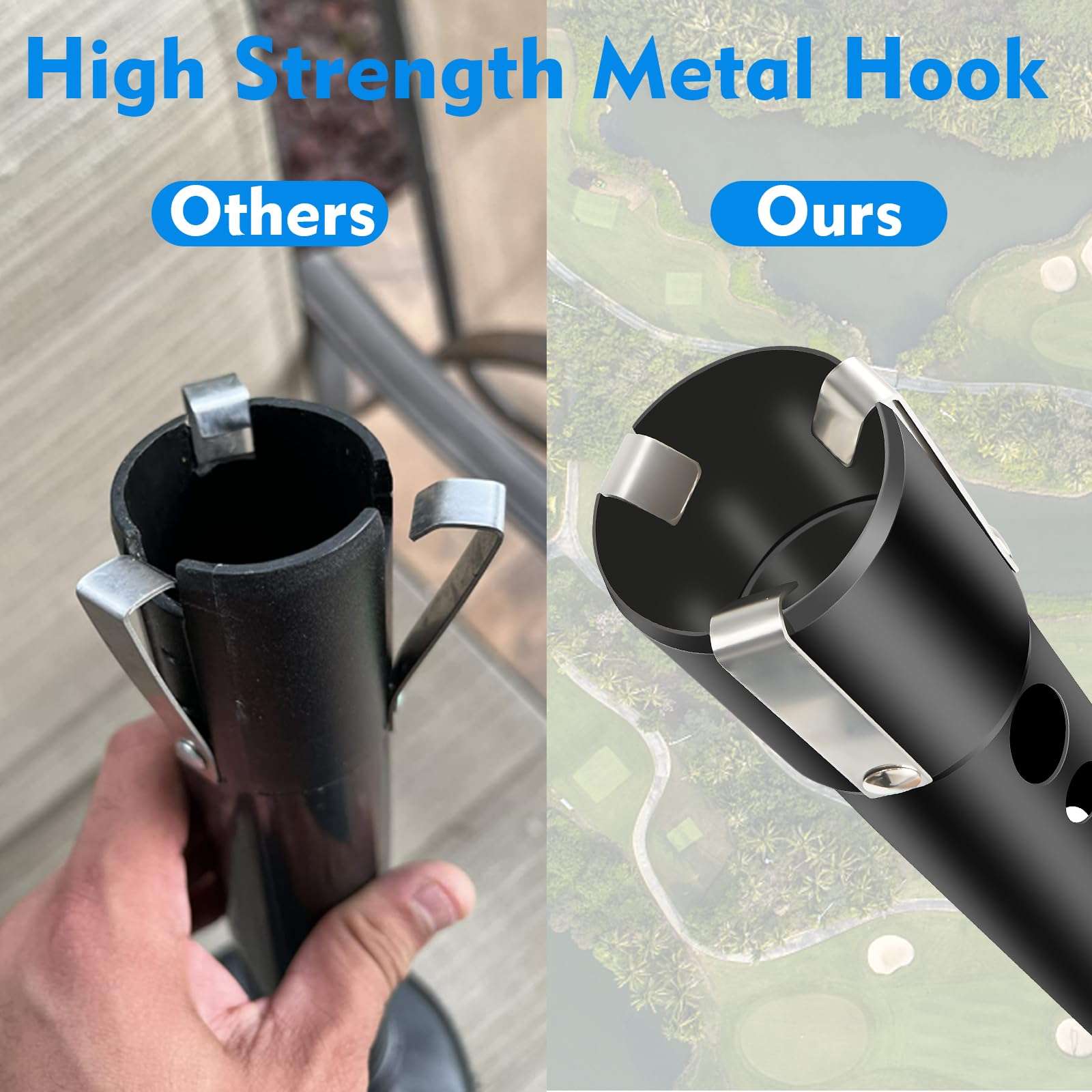 EzyAce Golf Ball Retriever, Golf Ball Shagger Grabber, Hold 20 Golf Balls Collector, Ball Retriever Tool Golf & Golf Gift for Men Women, Aluminium Golf Ball Picker Upper Tube 3