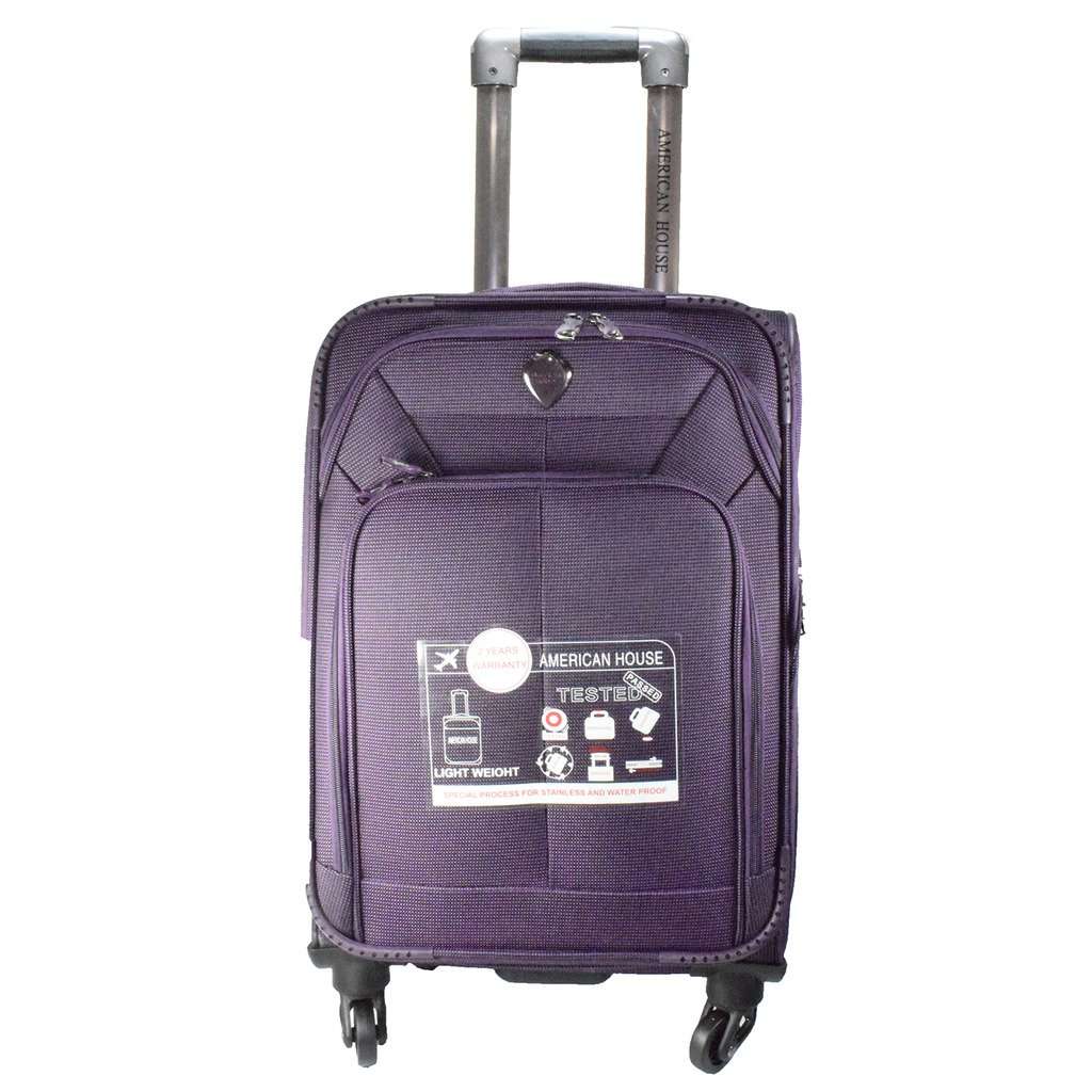American House Nylon 28 Inch 4 Wheel Trolley Bag (Purple) 1
