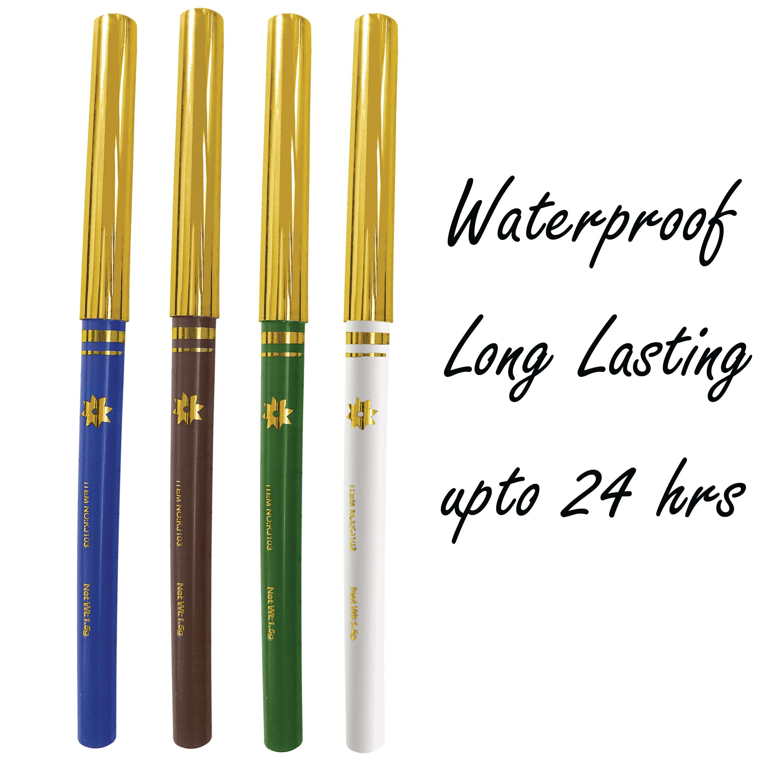 MAPPERZ Waterproof Eyeliner Richly Pigmented Color Pencil All Day Wear Long Lasting Fadeproof Ultra Creamy Smooth Formula Sharpen able Tip Perfectly Outlined Eyes (4 Multiolour) 5