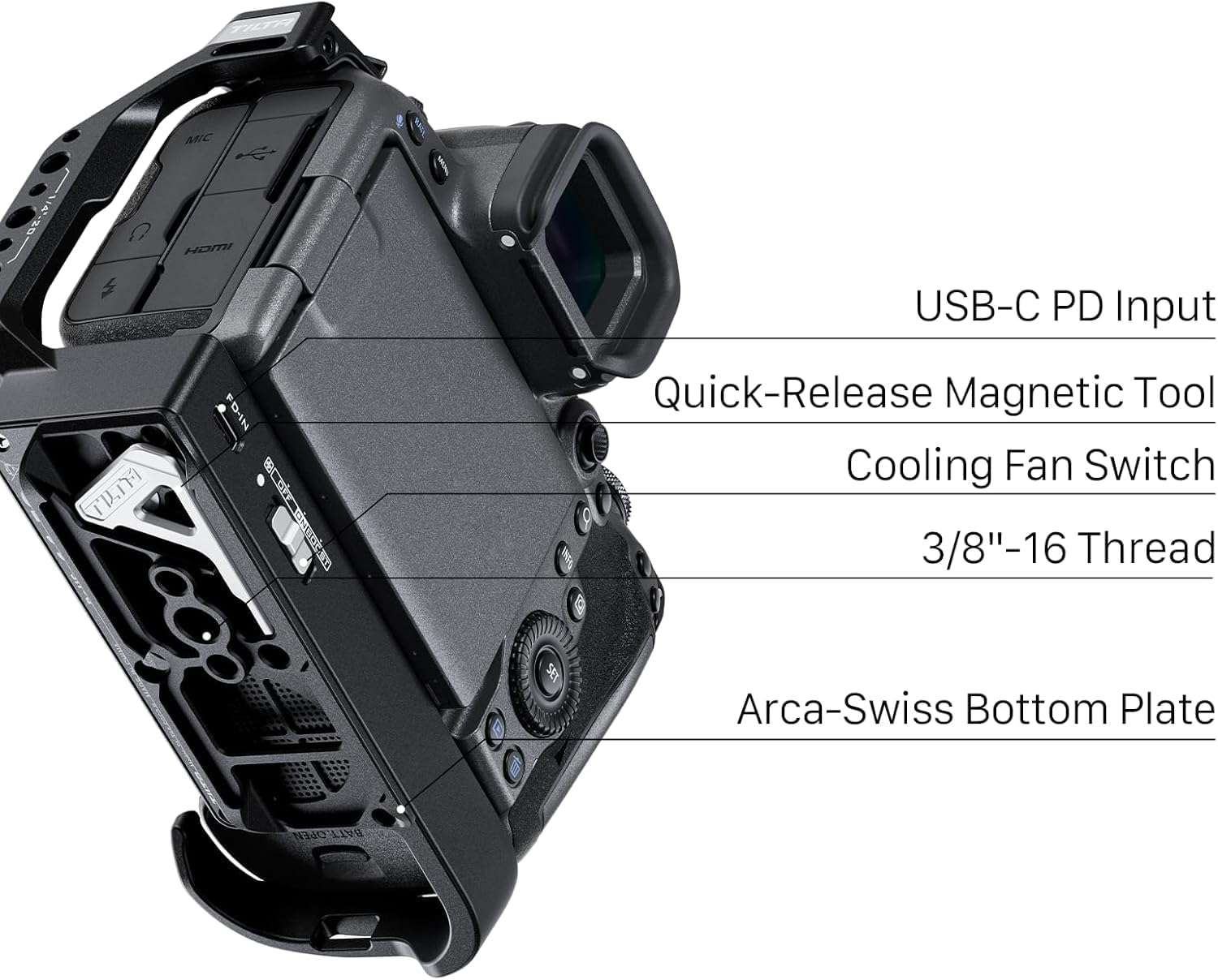 Tilta Full Camera Cage with Cooling System Compatible with Canon R5 Mark II - Black 6