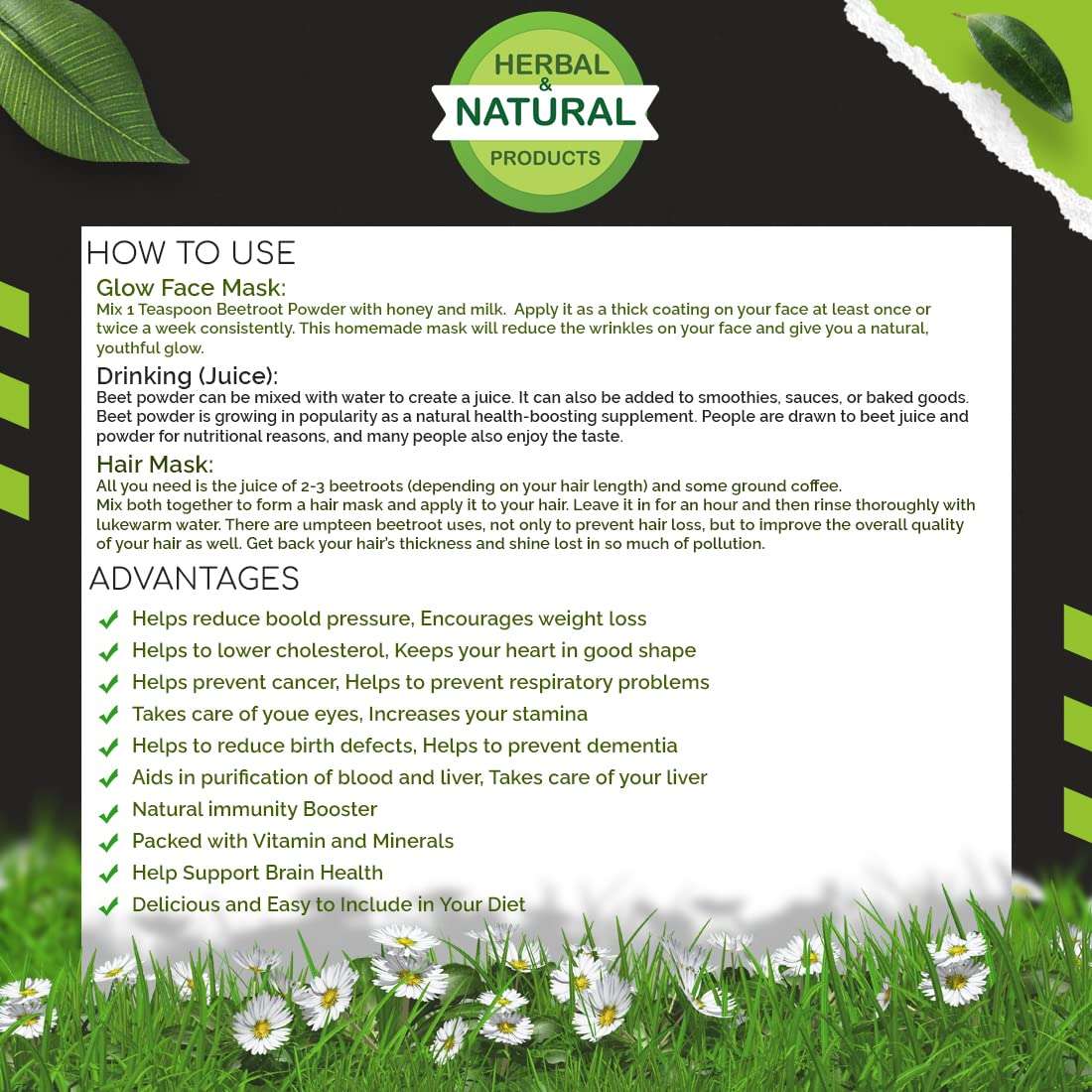 Natural Beetroot Powder For Face, Skin & Hair | 100% Pure & High Natural Antioxidants | Boost Energy | Additive Free (100g Pack of 1) 3