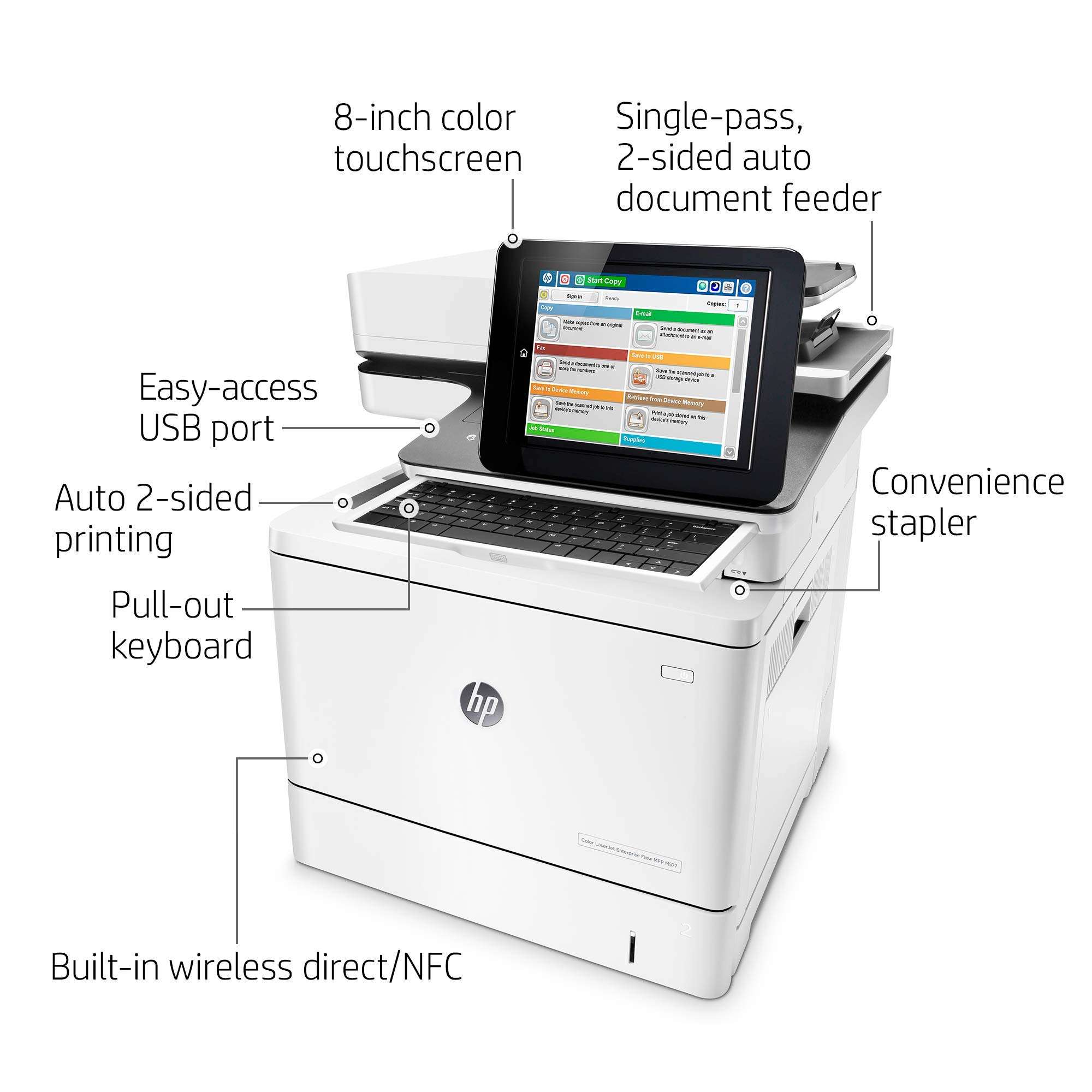 HP Color LaserJet Ent Flow MFP M577z Prntr:US/CA/LA (Renewed) 2