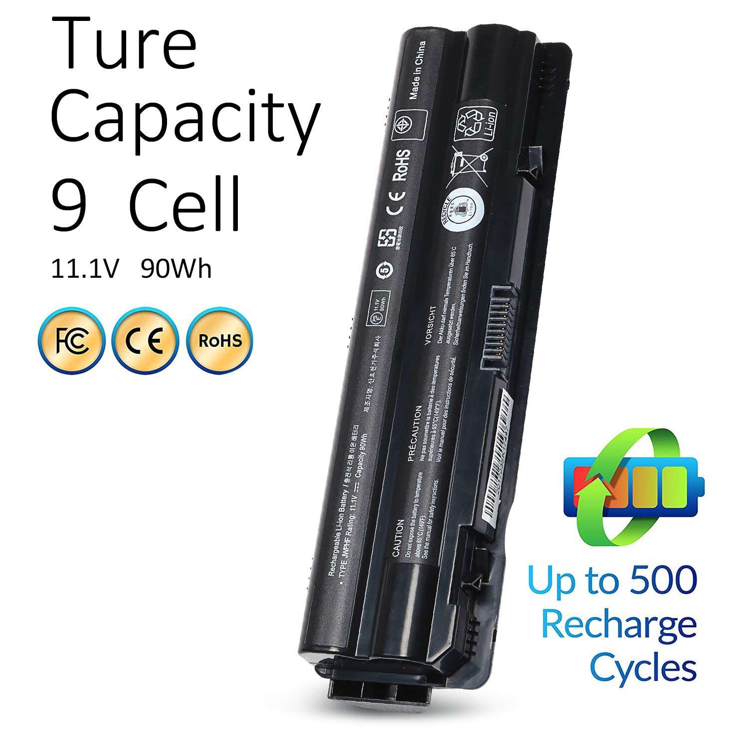 New XPS R795x L702x L502x L501x Laptop Battery for Dell XPS 17 L701x XPS 14 L401X, Laptops Compatible P/N:312-1123 312-1127 453-10186 J70W7 JWPHF R795X WHXY3 [11.1V 90WH]-12 Months 2
