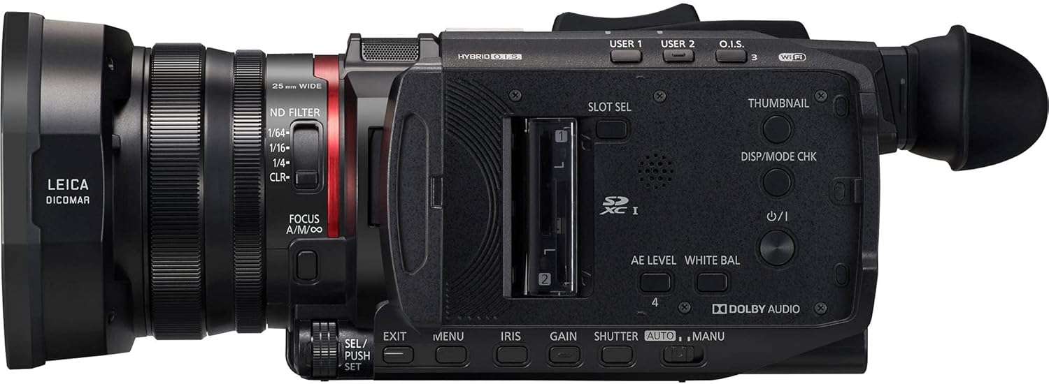 Panasonic HC-X1500 4K Professional Camcorder with 24x Optical Zoom, WiFi HD Live Streaming W/ 7" 4K Monitor + 2 x Sandisk Extreme Pro 64GB Cards + Headphones + UV/HD Filters + Sony Mic + Case + More 6