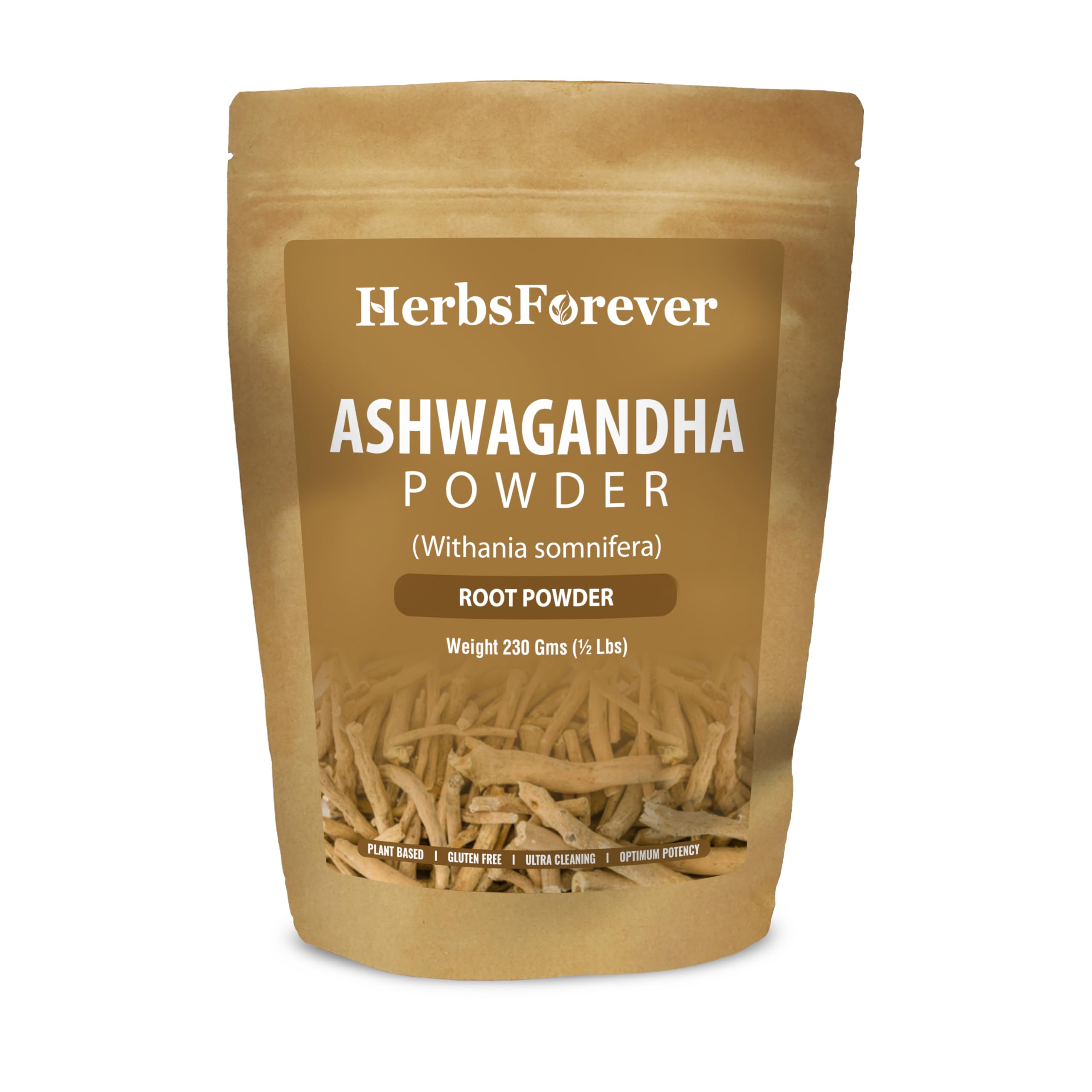 HerbsForever Ashwagandha Powder 230g I Indian Ginseng & Winter Cherry – Premium Quality, Non-GMO, Vegan, Gluten-Free I Supports Energy, Vitality & Overall Wellness