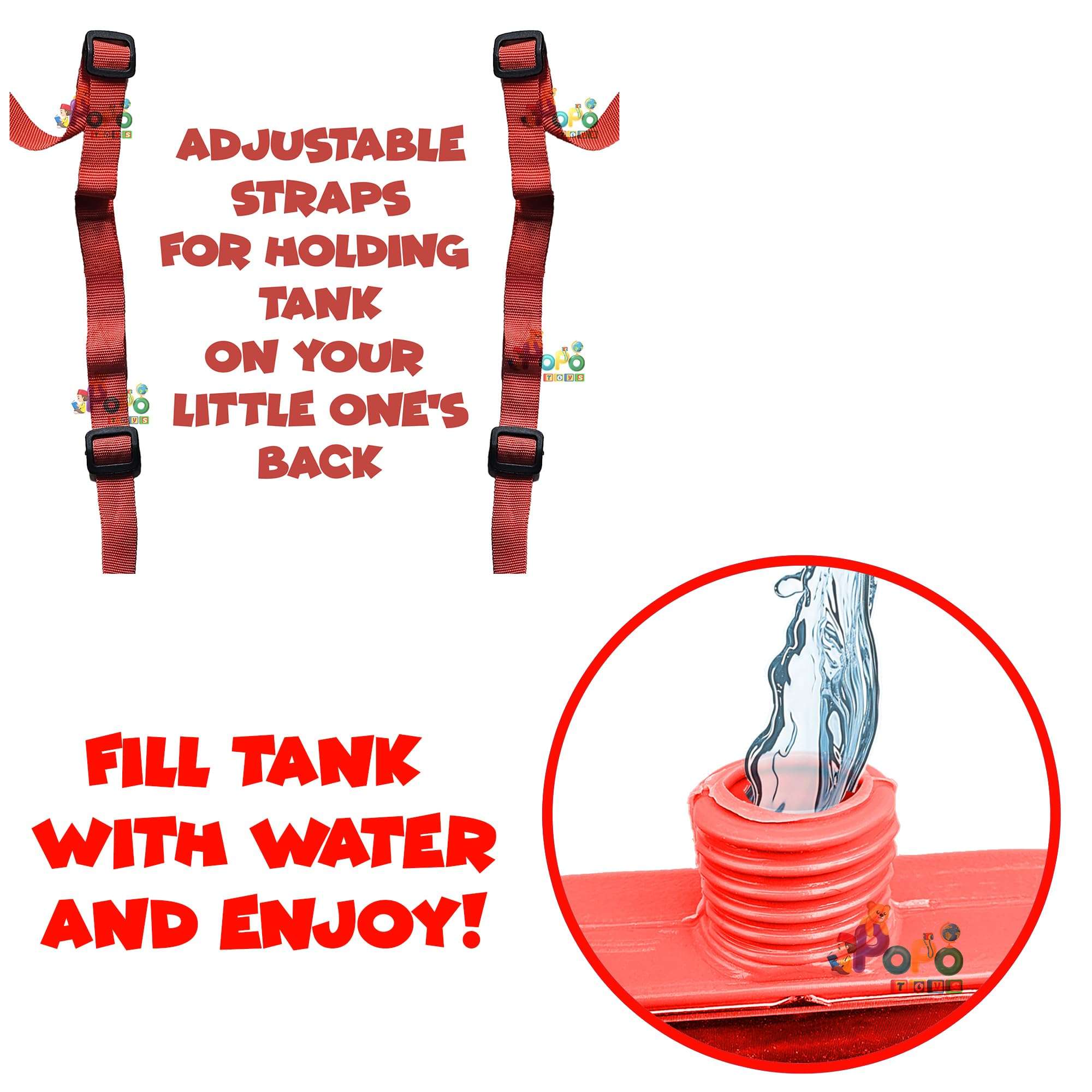 PoPo Toys Holi Pressure Pichkari with Unicorn Bag Tank- 3 LTR, with Free Balloons, Gulal and Surprise Holi Gift | Pink 5