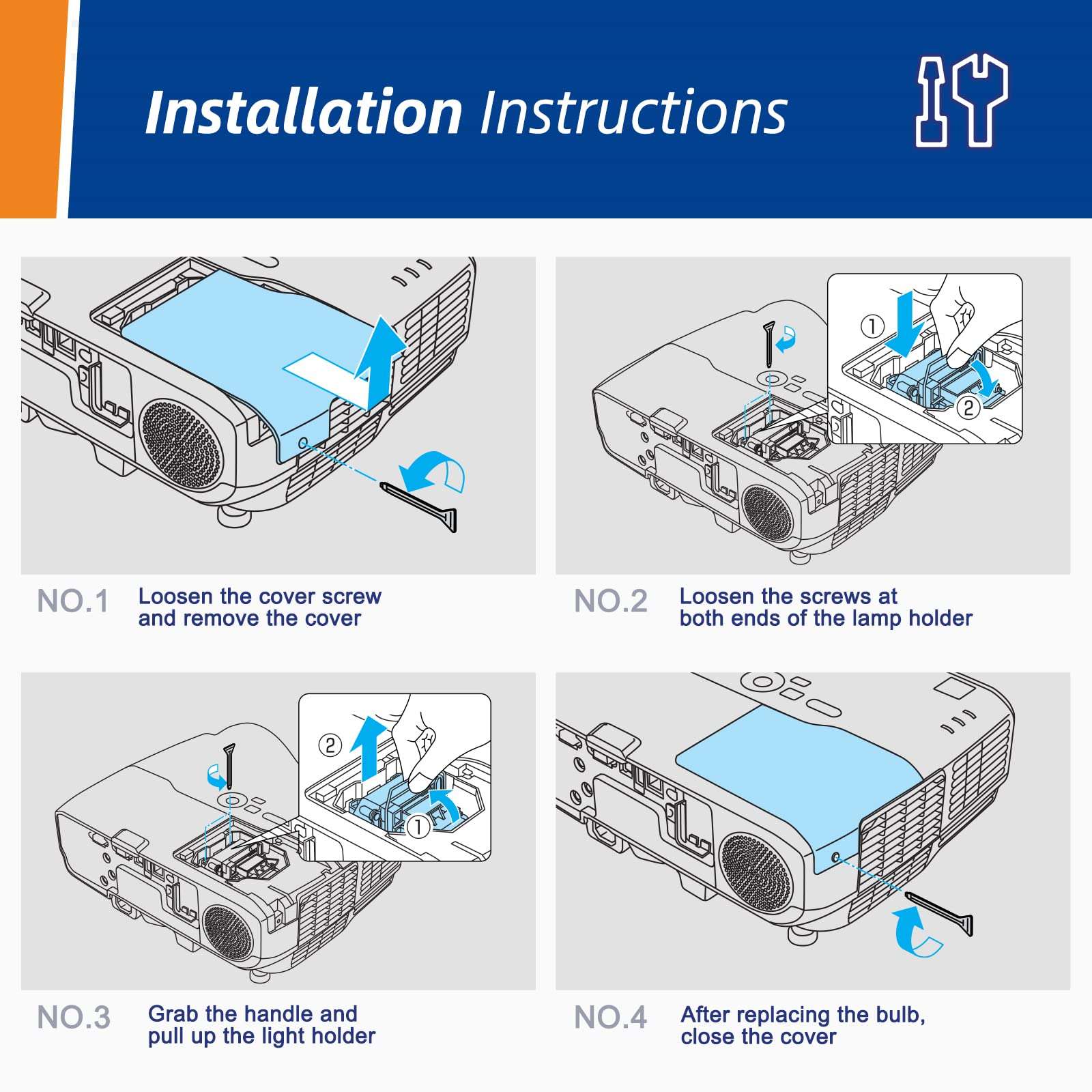 Woprolight EPSON ELP54 Replacement Projector Lamp for Epson Cinema 705HD S7 S9 X9 S8 X7 EX31 EX51 EX71 EX5200 EX7200 EX3200 S10 H310A H311A H331A H368A H369A H376A Projectors 5