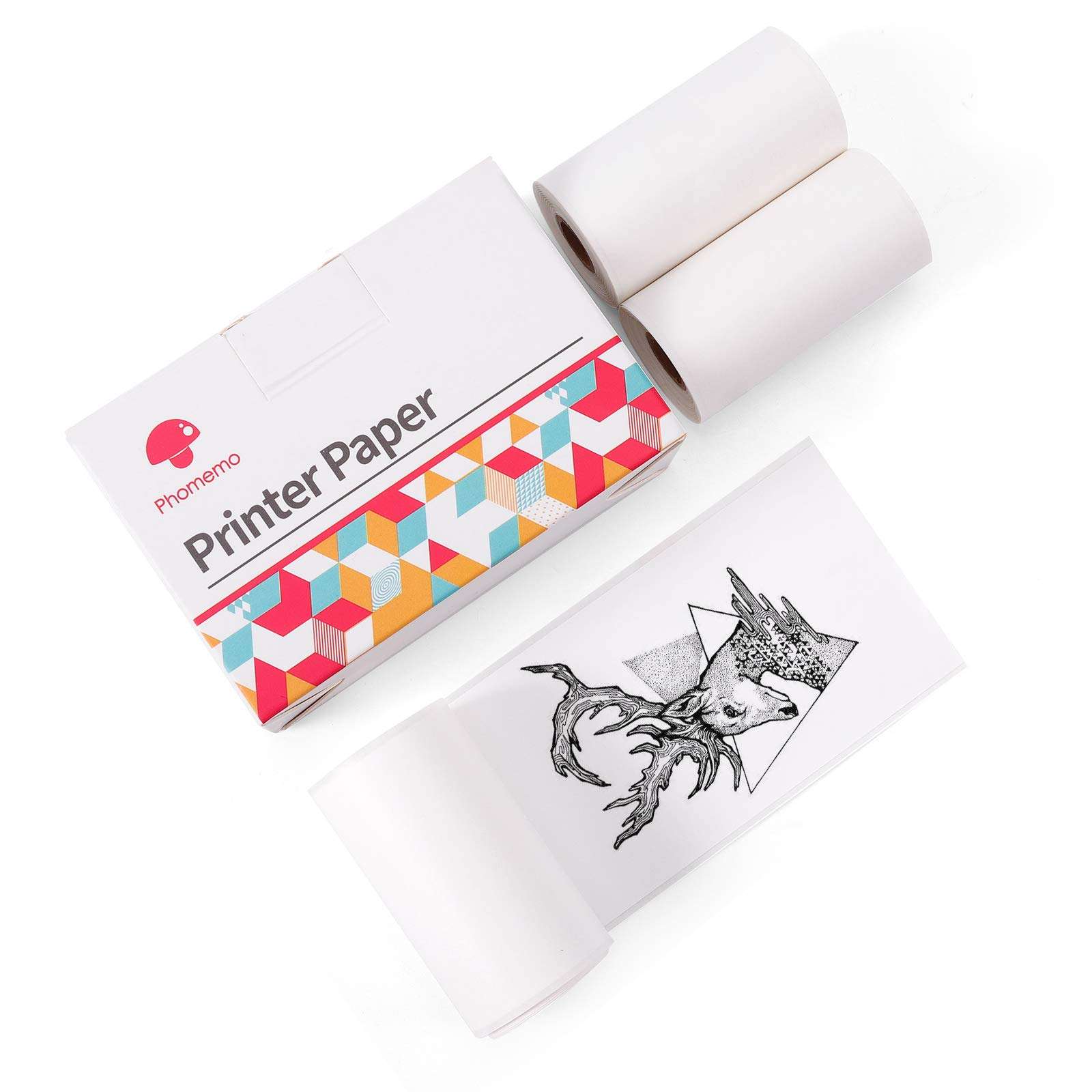 Phomemo Clear Paper for M02 M02 Pro M02S M03, Transparent, Original, Adhesive, Thermal Printer Paper, Glossy Sticker Paper, for Pocket Printer, 53mm x 3.5m, Diameter 30mm, 3-Rolls 1