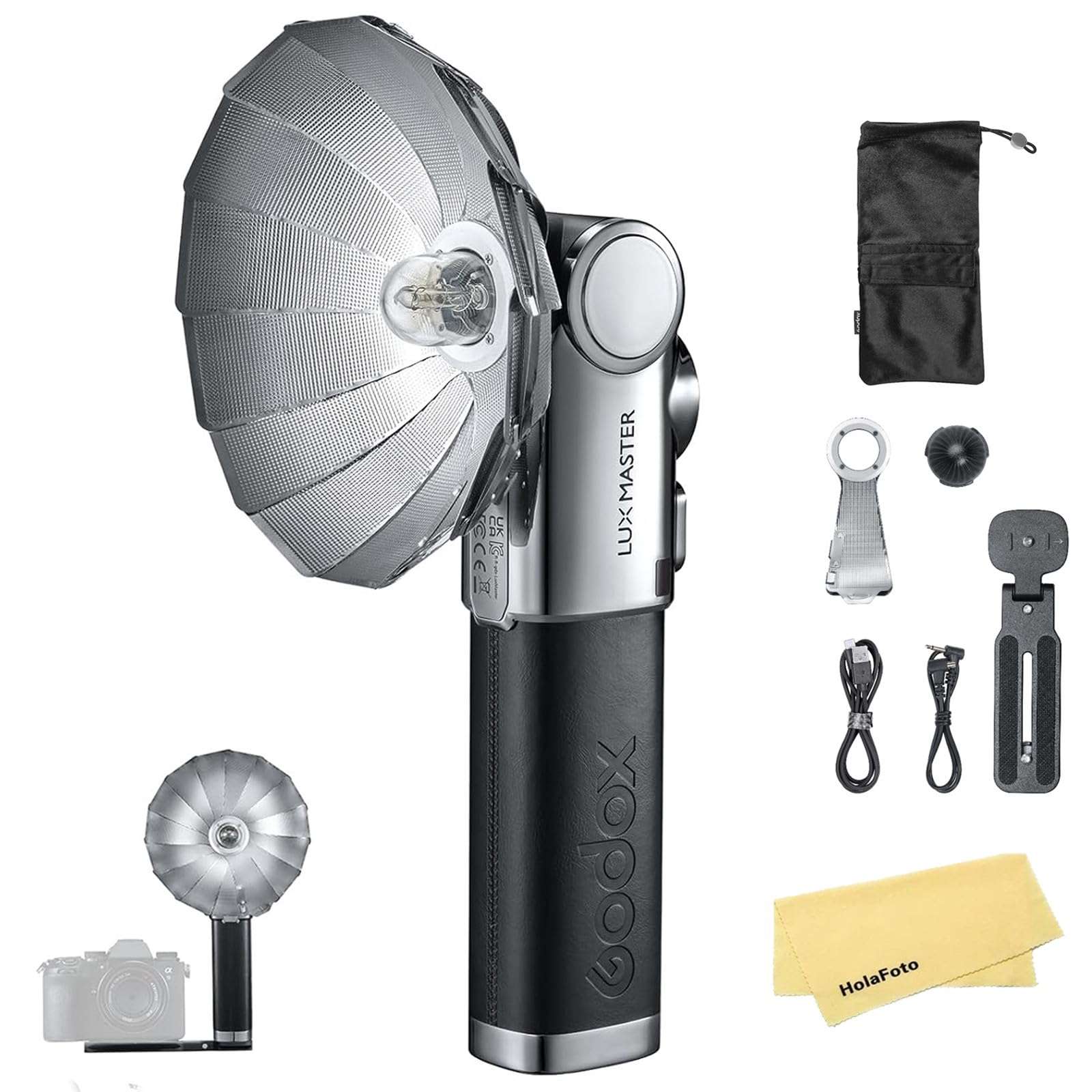 Godox Lux Master Camera Flash, GN25 6000K±300K CCT, S1/S2 Optical Control, 2.4G Wireless X System Compatible with Fuji Sony Nikon Canon Leica Sigma Panasonic Cameras