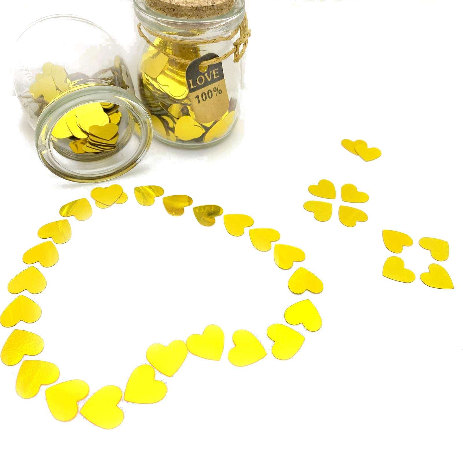 Heart Confetti Valentine's Day Table Confetti Metallic Foil for Party Wedding Happy Birthday Baby Showe Bridal Shower Festival Theme Party Decorations Supplies(Gold) 6