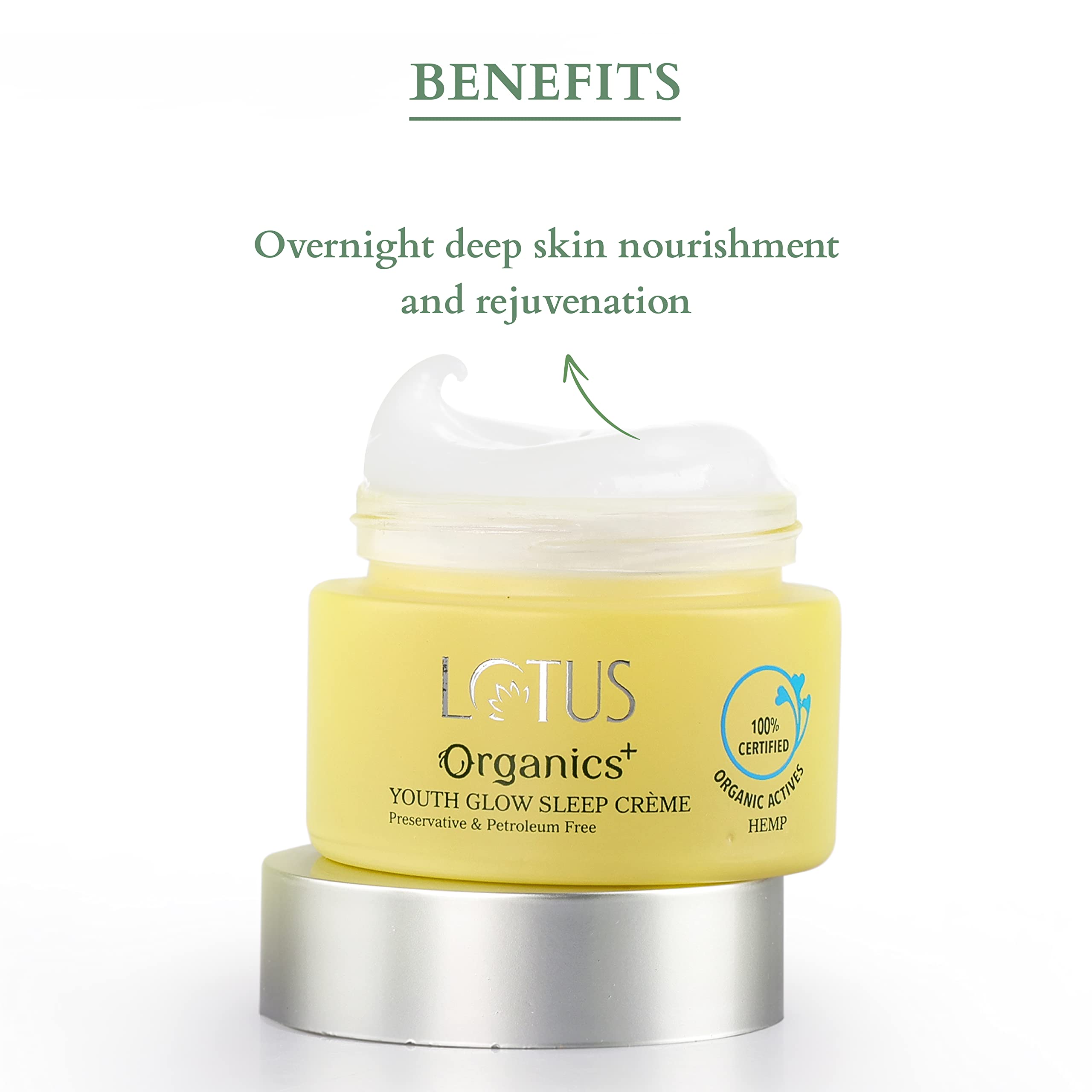 Lotus Organics+ Youth Glow Sleep Night Cream | Preservative & Petroleum Free | For All Skin Types | 50g 4