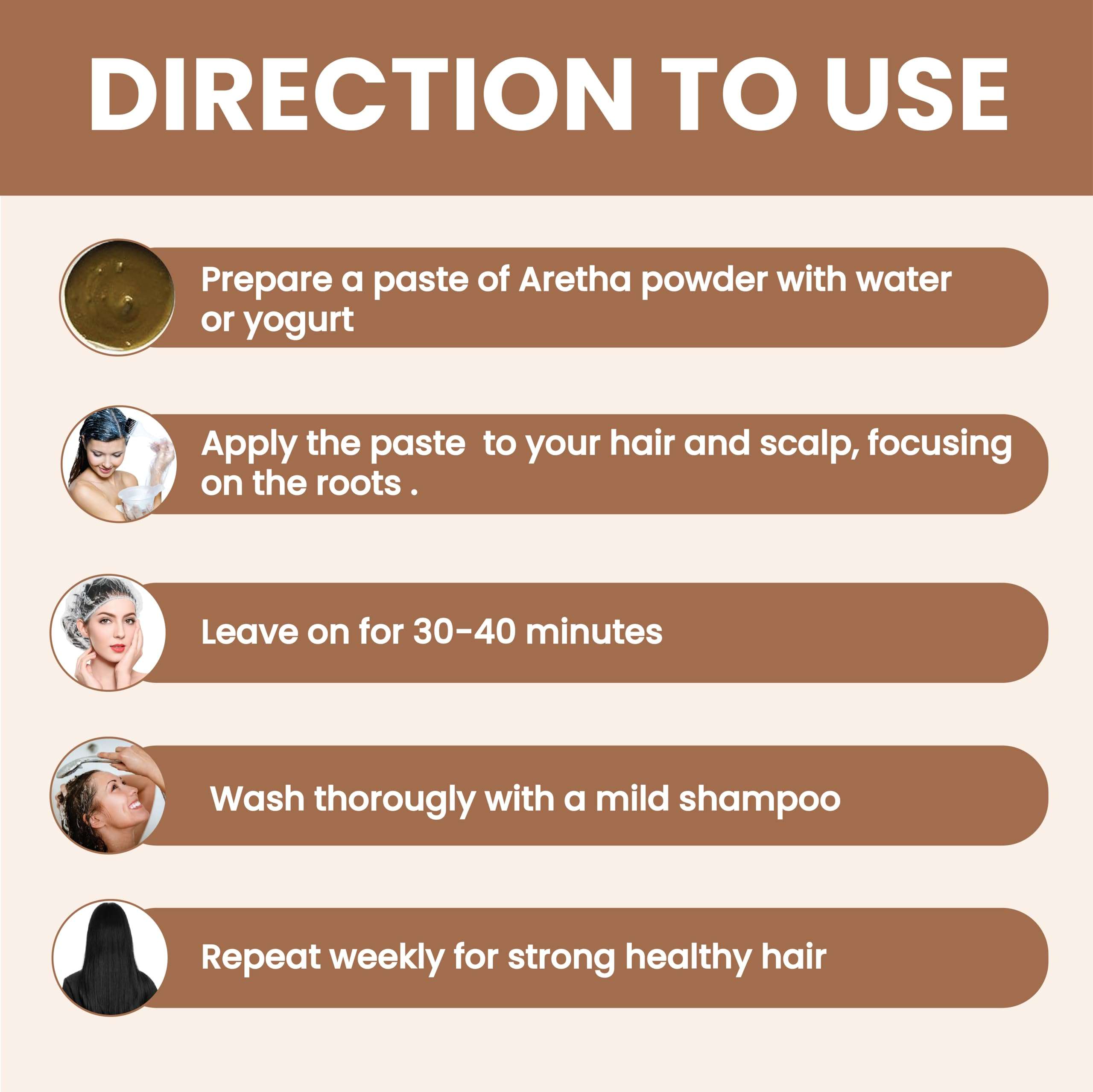 AMAN HERBALS - 100% Pure Reetha Powder - Natural Hair Cleanser, Non-GMO, Chemical-Free, Ideal for Hair Care and Skin Care 5