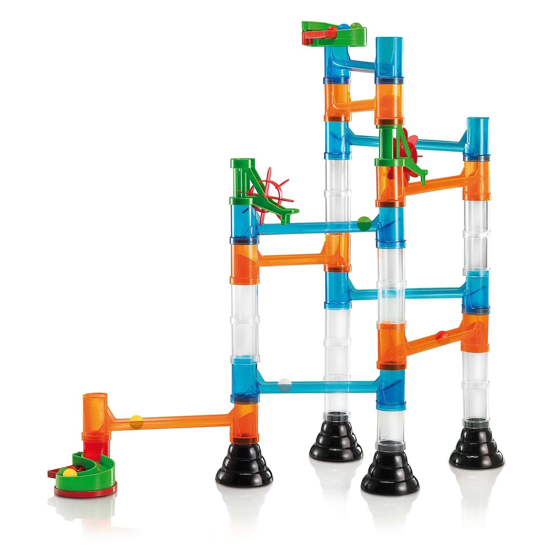 Quercetti Transparent Marble Run - 45 Piece Basic Building Set - Classic Construction Toy Perfect for Beginners Ages 4 and Up (Made in Italy) 4