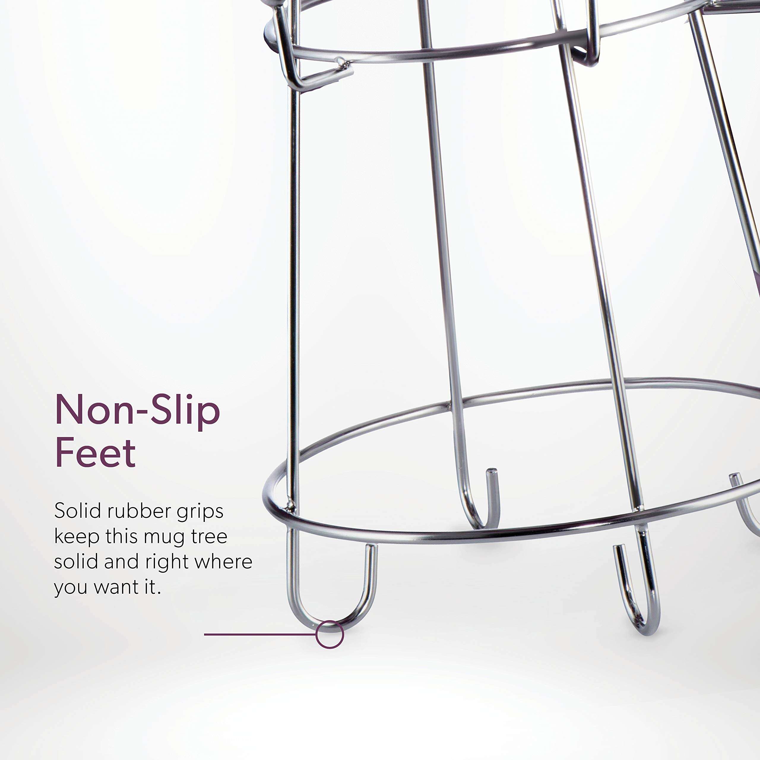 Mindspace Coffee Mug Holder, Mug Rack - Coffee bar Accessories, Kitchen Counter Organizer, Tea Cup Rack Stand with 10-Hooks, Cup Rack for Counter | The Wire Collection, Stainless Steel 3