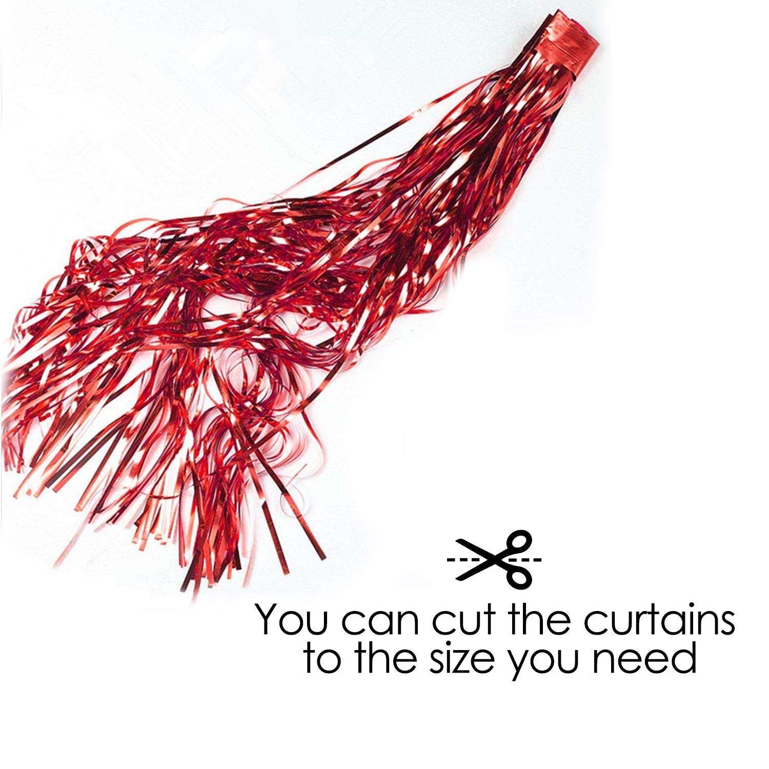 WOLFANO Pack of 4, Red Decorative Curtains, 7.5 ft Long | Quick Decoration for Kids Birthday, DJ, Disco Theme Party 6