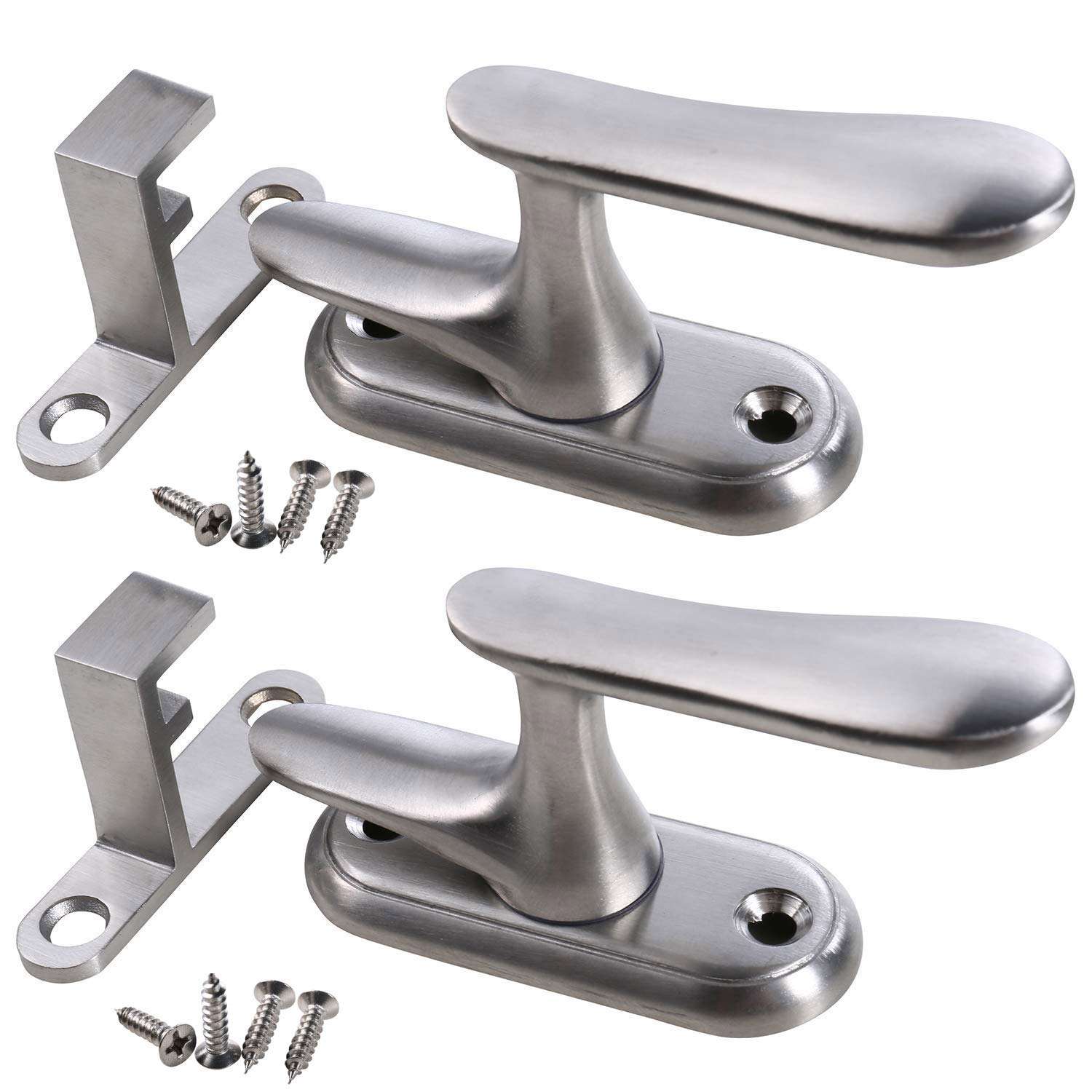 HWMATE Surface Door Bolt Stainless Steel Gate Latch Lock Anti-Theft Clasp with Screws for Bathroom Toilet Gate and Shed Doors Large Size (2 Pack) 1