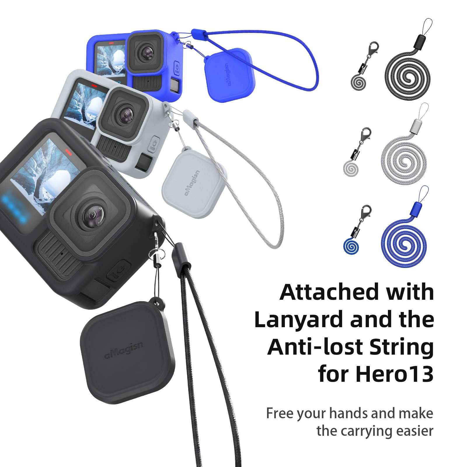 Aovee Silicone Protective Case Cover,Screen and Lens Protector for GoPro Hero 13 (Black) 3