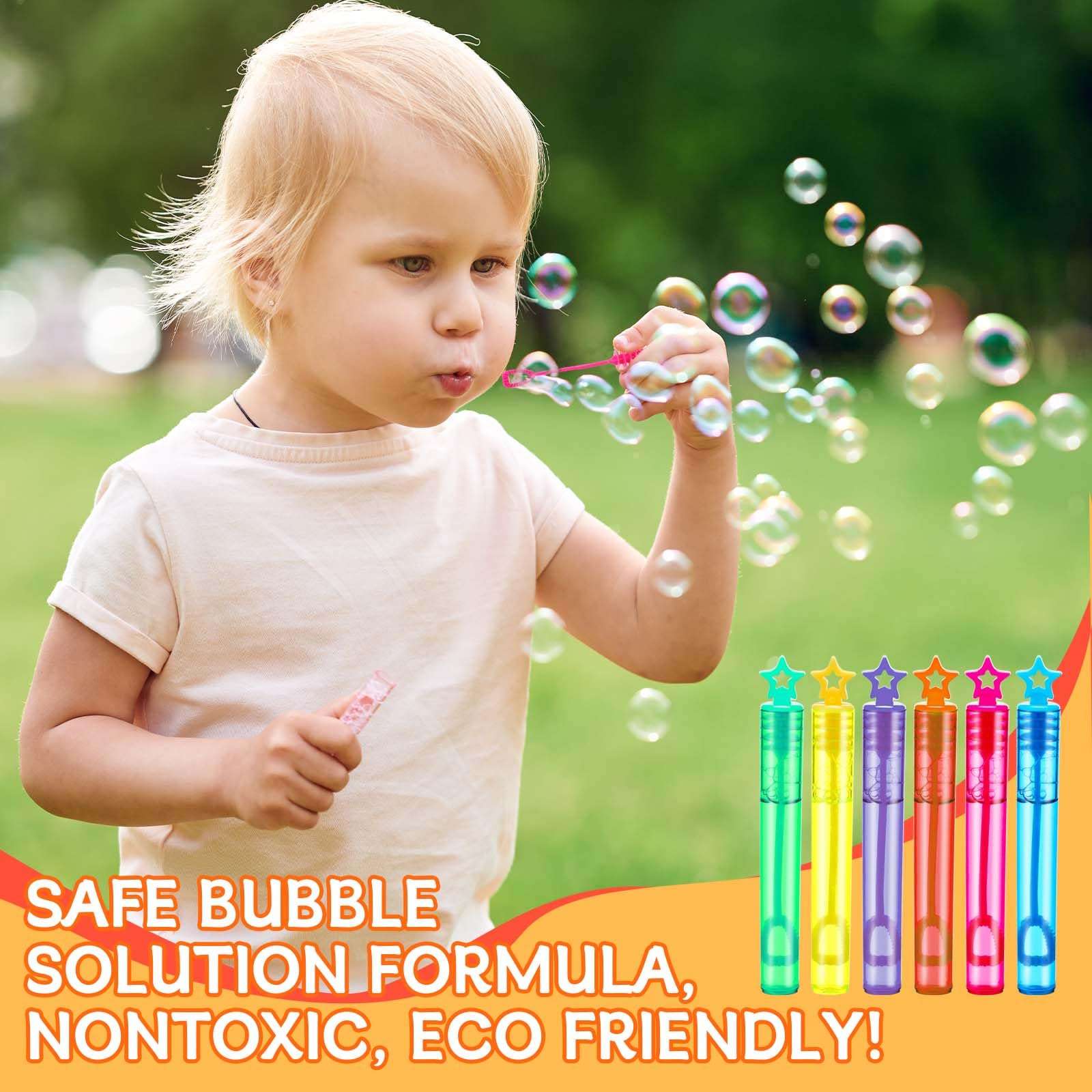 96 Pcs Summer Party Favors Set 24 Packs Jumbo Sidewalk Chalk Individual Packs and 24 Pcs Star Bubble Wands End of Year Gifts for Student Boys Girls Preschool Graduation Birthday Goodie Bag Stuffers 5