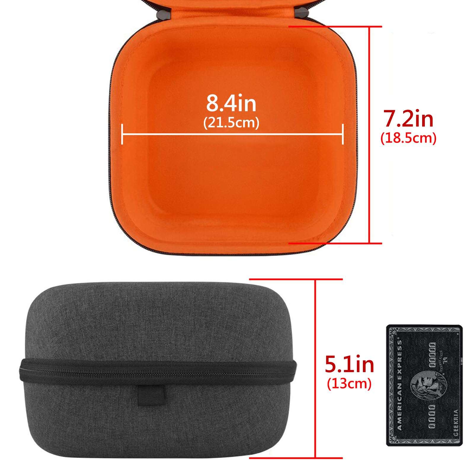 Geekria Shield for Large-Sized Over-Ear Headphones Case Compatible with HiFiMAN HE 400i, HE 6se, HE 5se, Replacement Protective Hard Shell Travel Carrying Bag with Cable Storage (Dark Grey) 4