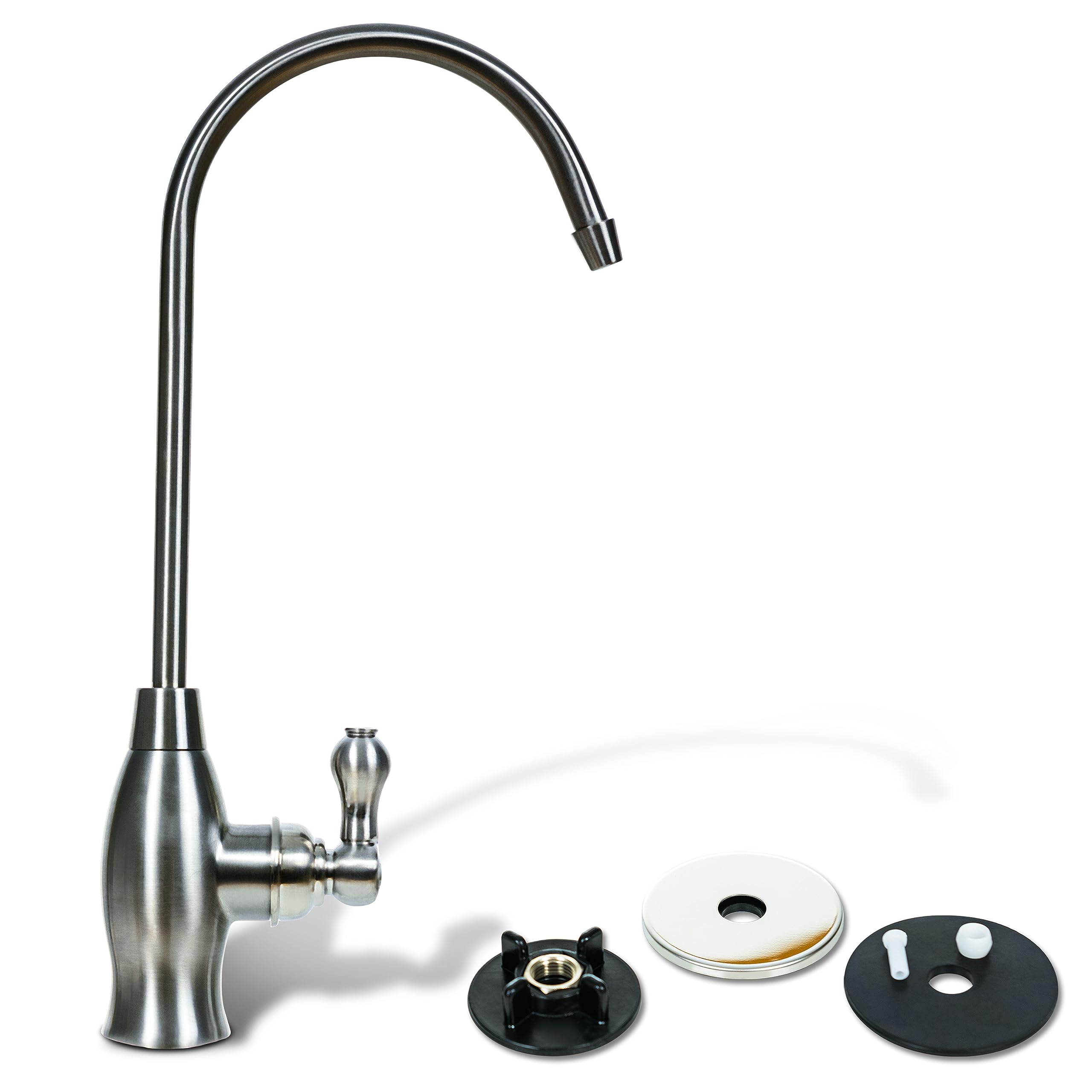 Aquaboon Drinking Water Faucet - Reverse Osmosis Water Filter Faucet - Kitchen Sink Faucets - Non-Air Gap Water Dispenser for Sink - Brushed Nickel Kitchen Faucet - Stainless Steel Kitchen Faucet