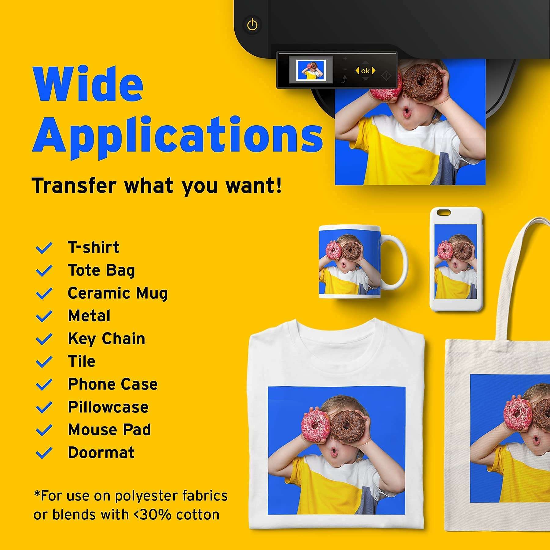 Printers Jack 400ML Sublimation Ink for Epson C88 C88+ WF7710 ET2720 ET4700 ET15000 ET2760 ET2750 WF7820 Inkjet Printers Heat Press Transfer on Mugs, Plates, Polyester Shirts, Phone Cases etc 4