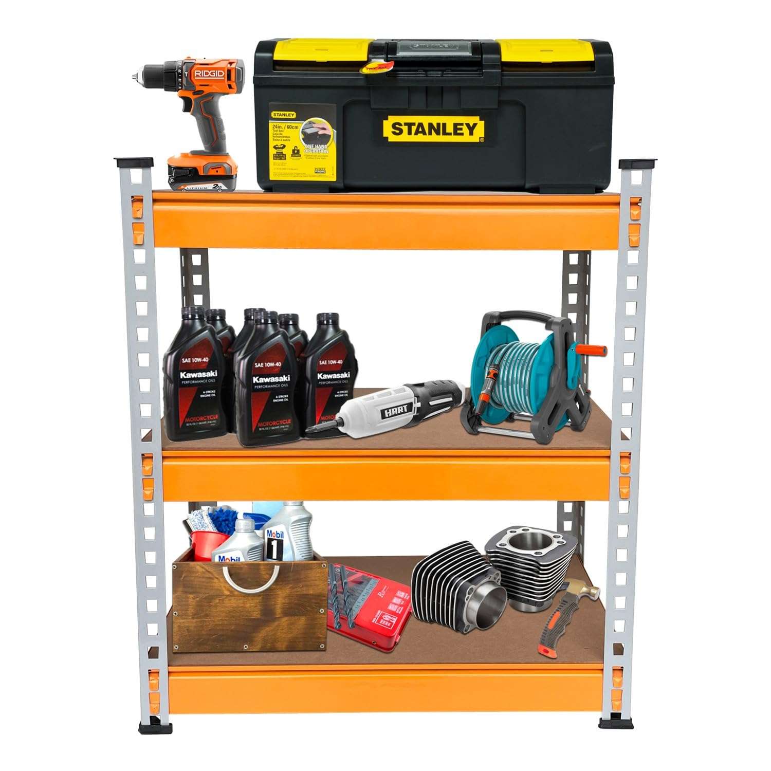 SmartSlide Adjustable 3-Shelf Metal Shelving Unit Storage Utility Rack Garage Shelves Boltless Storage Rack & Shelves for Home Kitchen Display Rack (3 Shelf 36 x 12 x 36) 1