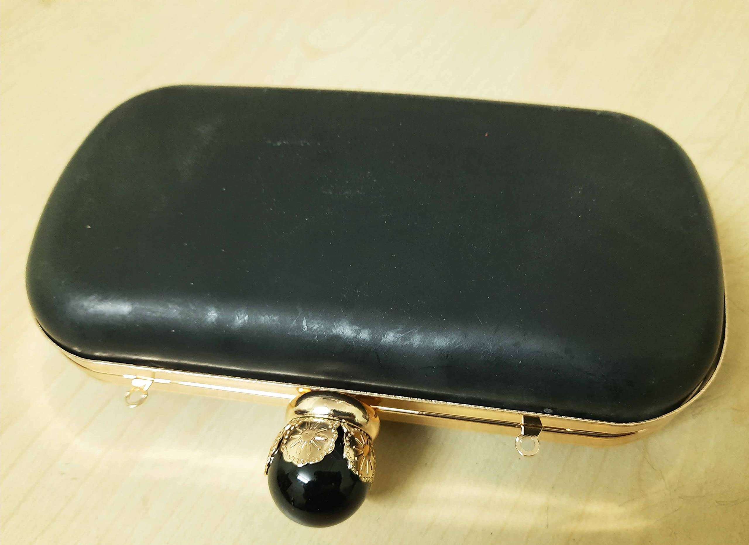 Tia Fiber Clutch/Purse Box Skeleton with Golden Outer Frame (Golden Rectangle Premium Frame-7x4in, 1Pc) 1